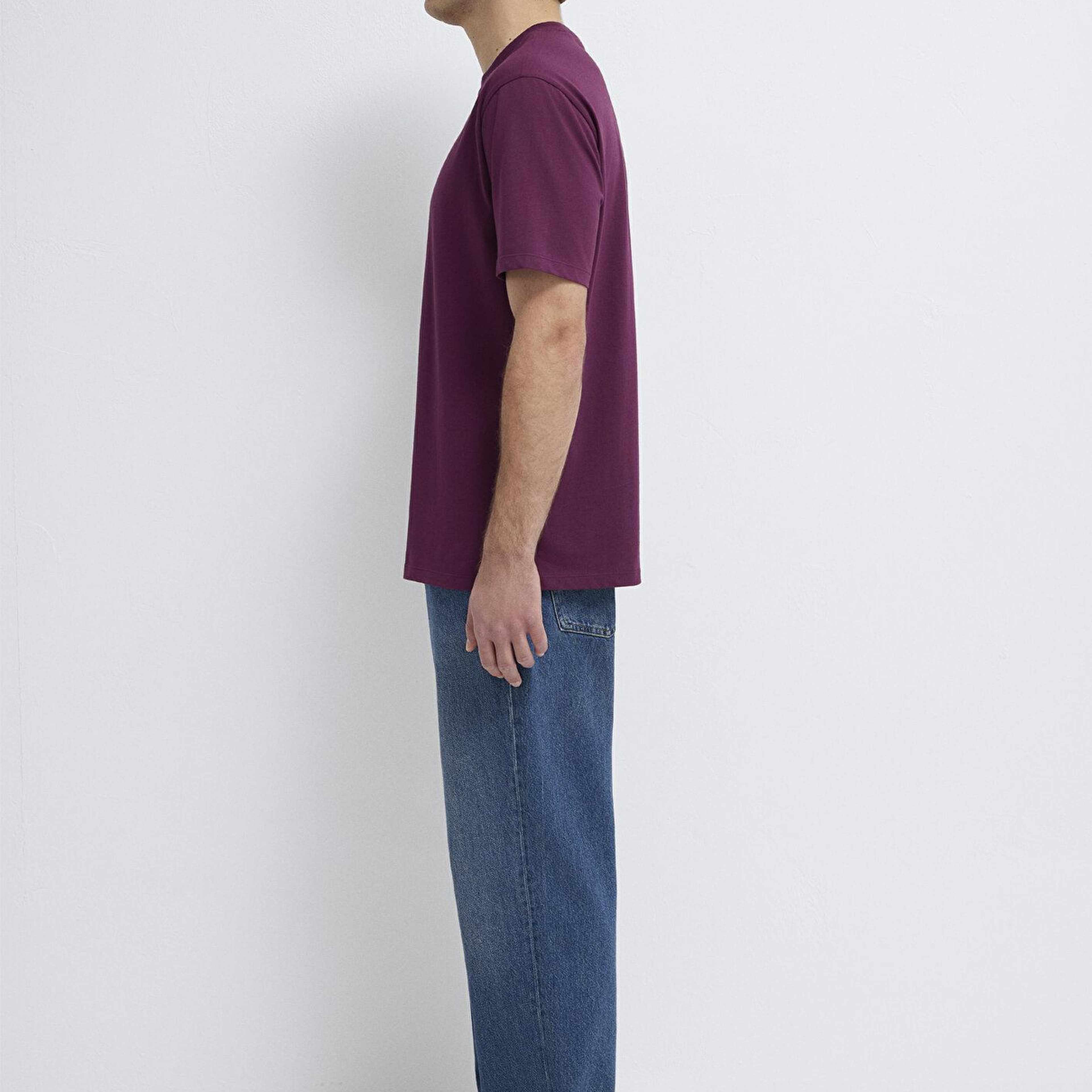 Mavi Mor Basic Tişört Loose Fit / Bol Rahat Kesim 066249-70670
