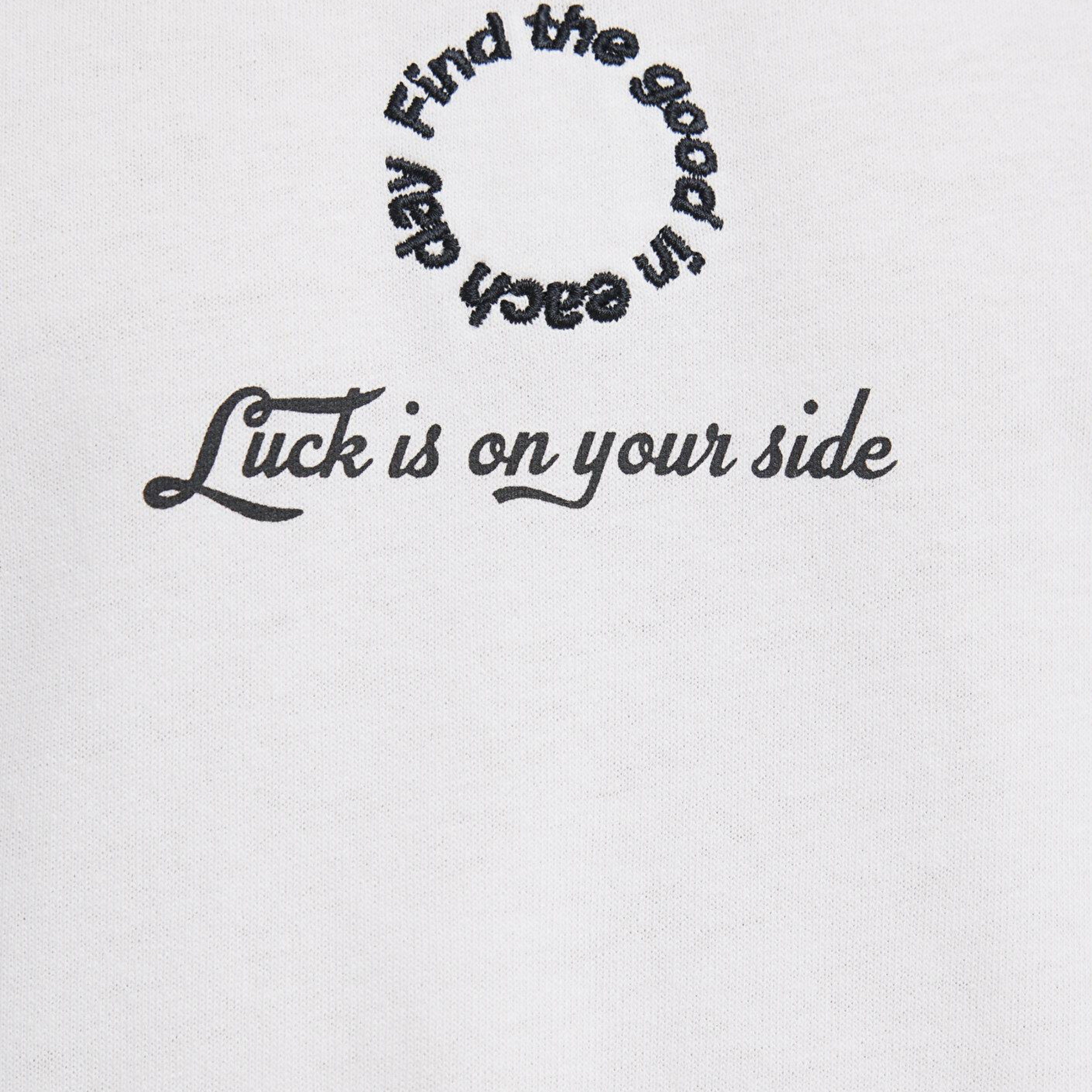 Mavi Luck Is In Your Side Baskılı Ekru Tişört Oversize / Geniş Kesim 0613183-70057
