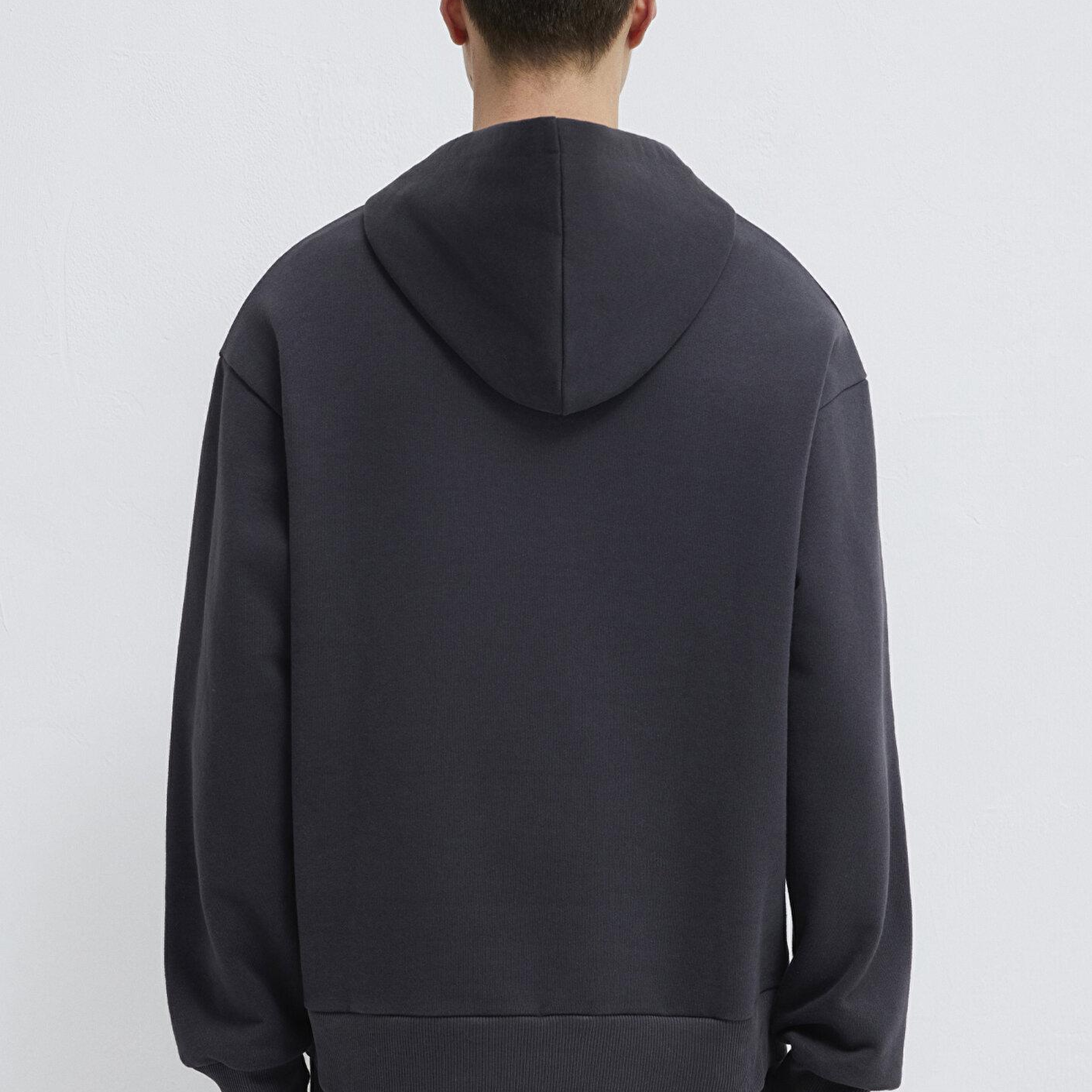 Mavi Mavi Jeans Nakışlı Kapüşonlu Antrasit Sweatshirt 0S10545-70087