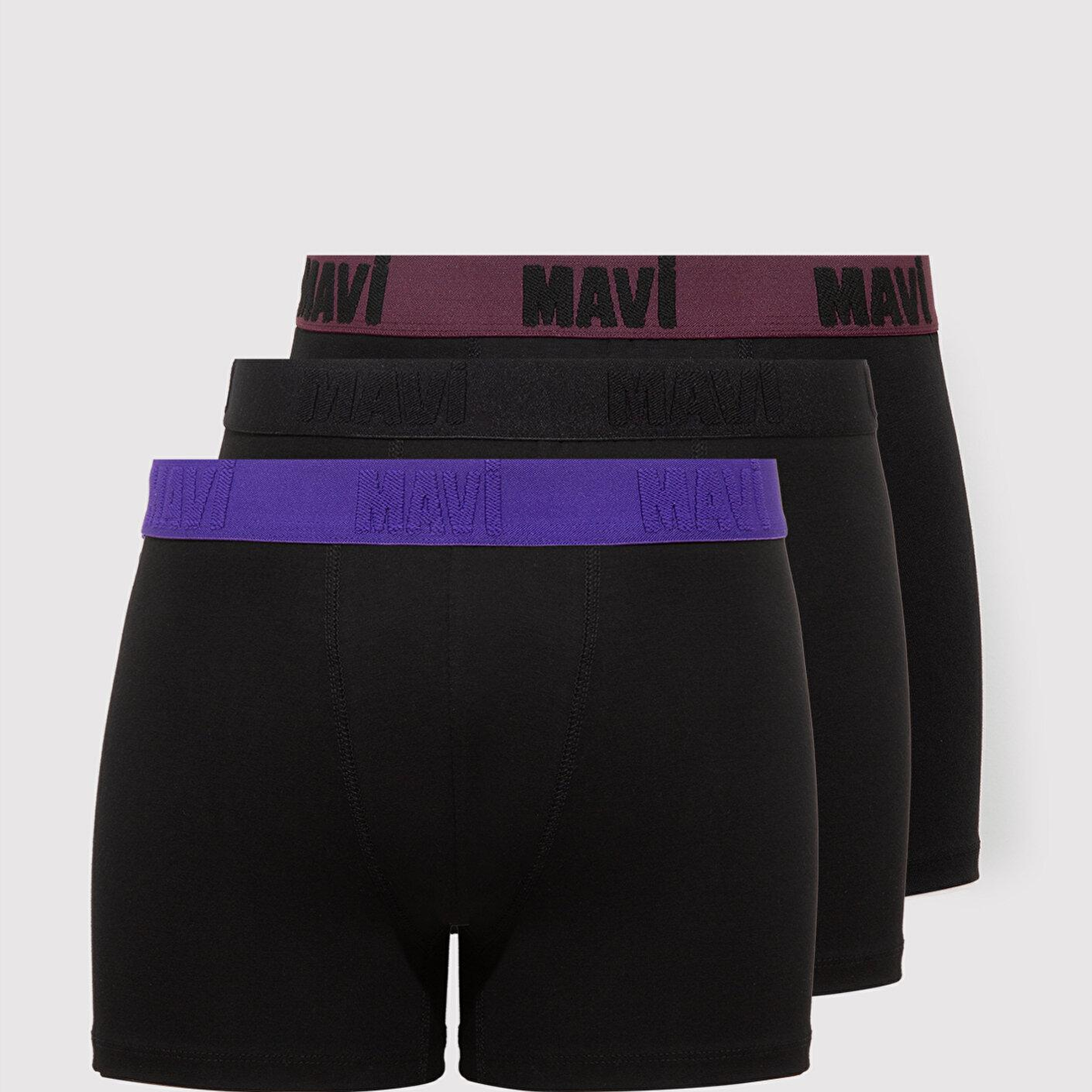 Mavi 3lü Siyah Basic Boxer 0912269-900