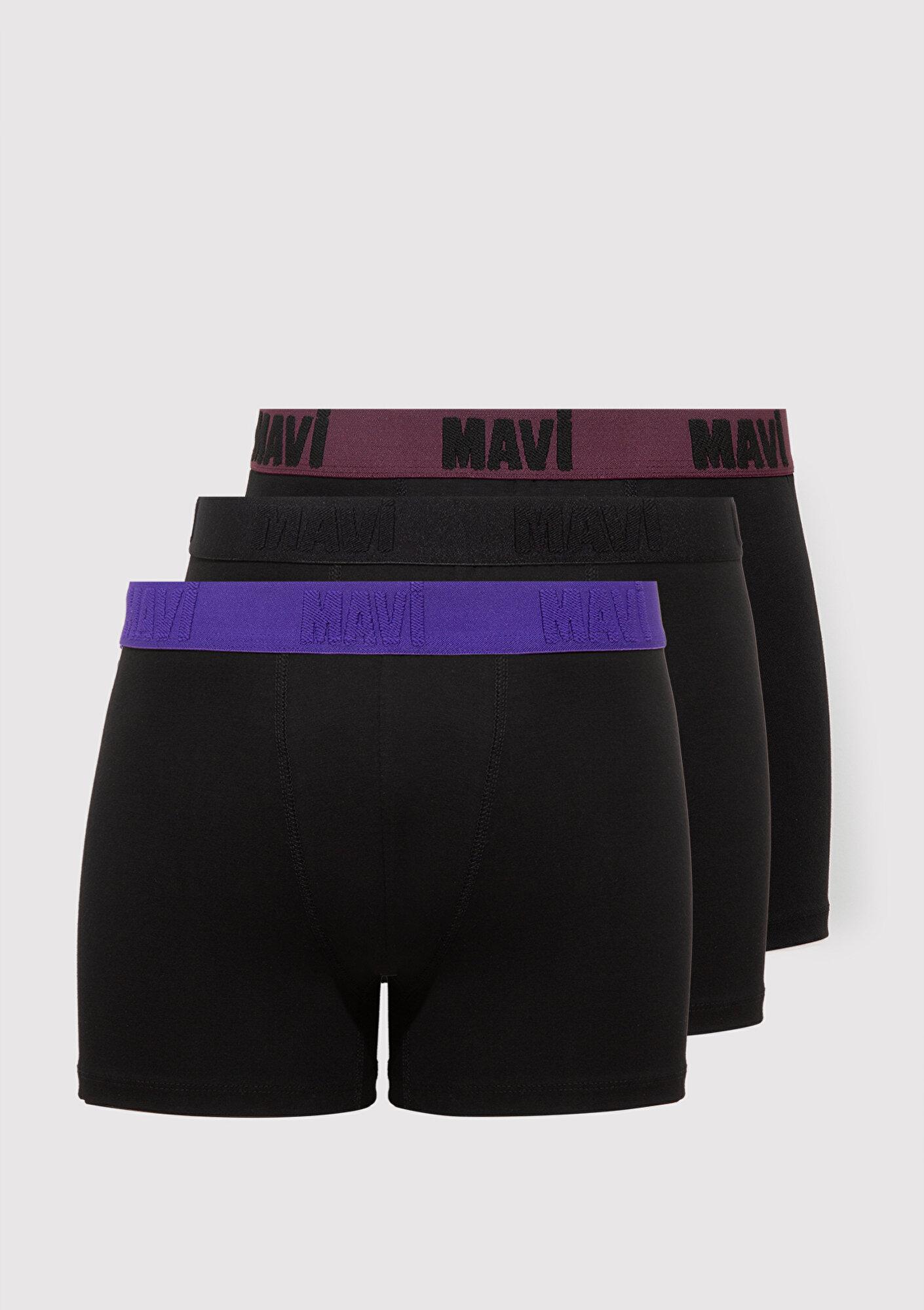 Mavi 3lü Siyah Basic Boxer 0912269-900