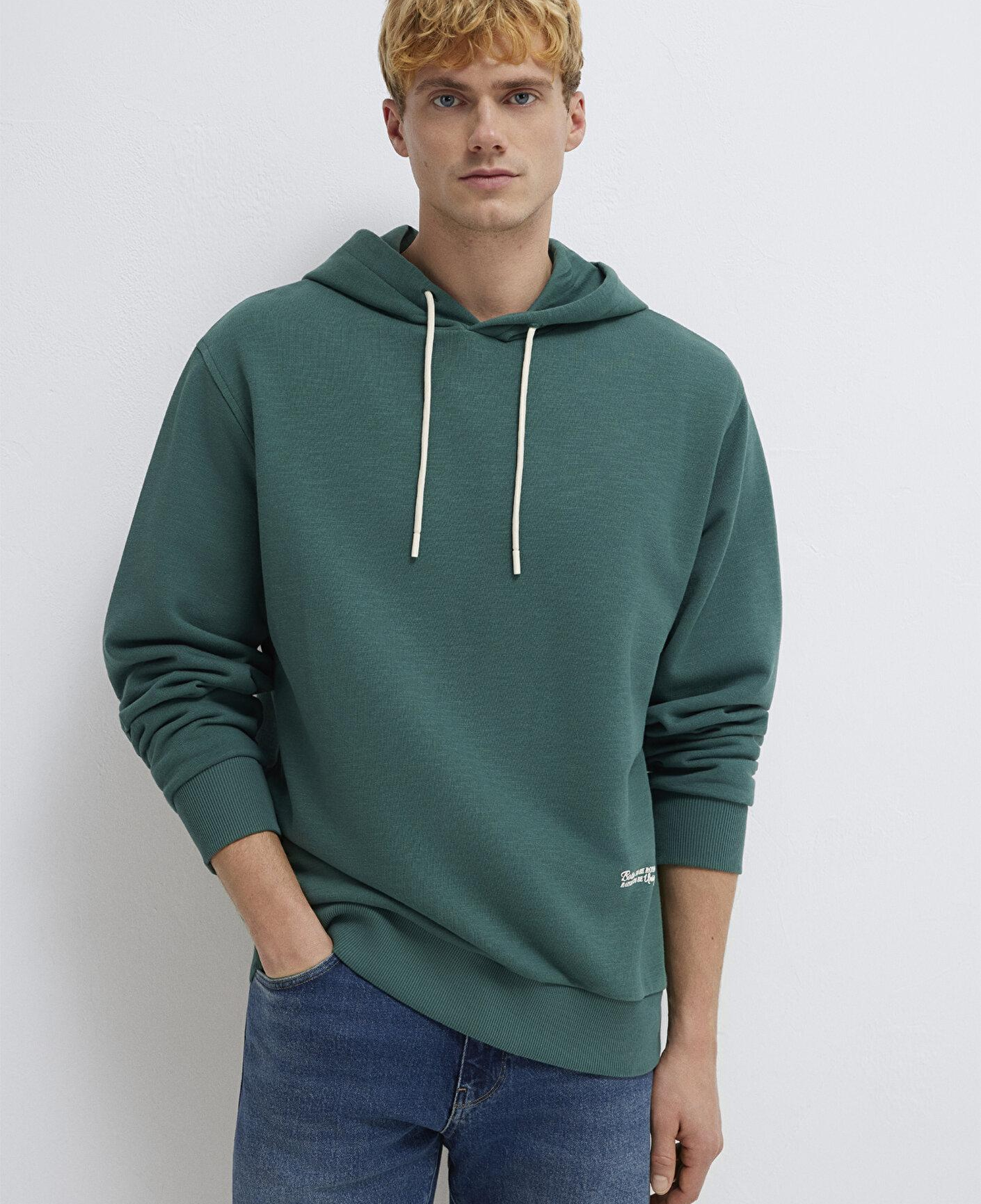 Mavi Kapüşonlu Yeşil Sweatshirt 0S10534-71930