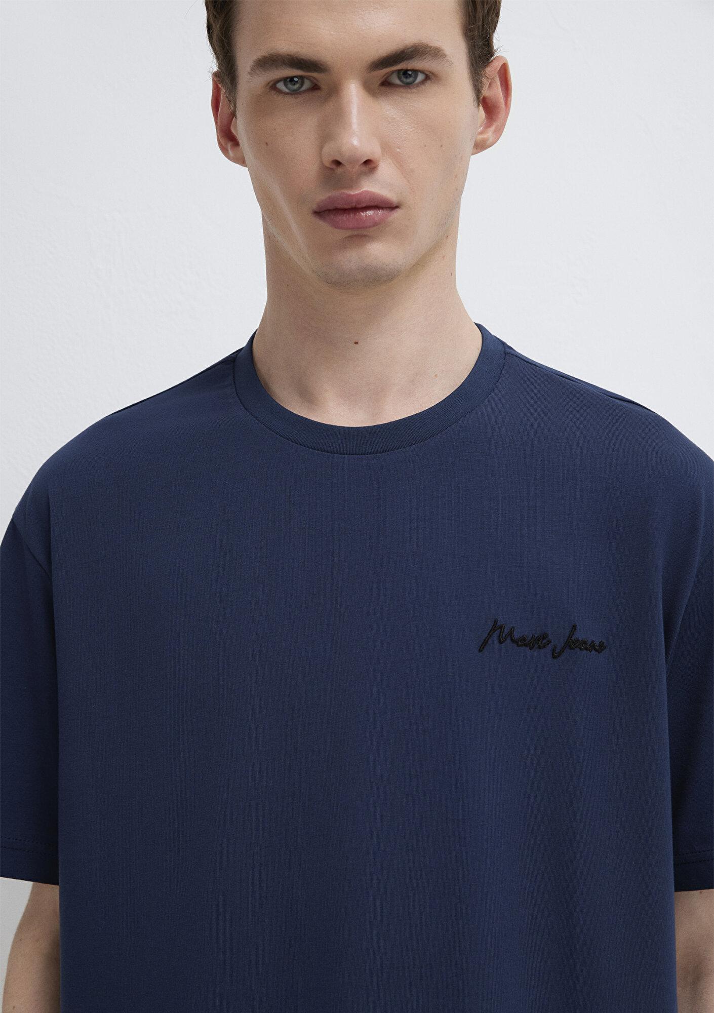 Mavi Mavi Jeans Baskılı Lacivert Tişört Loose Fit / Bol Rahat Kesim 0612733-70497
