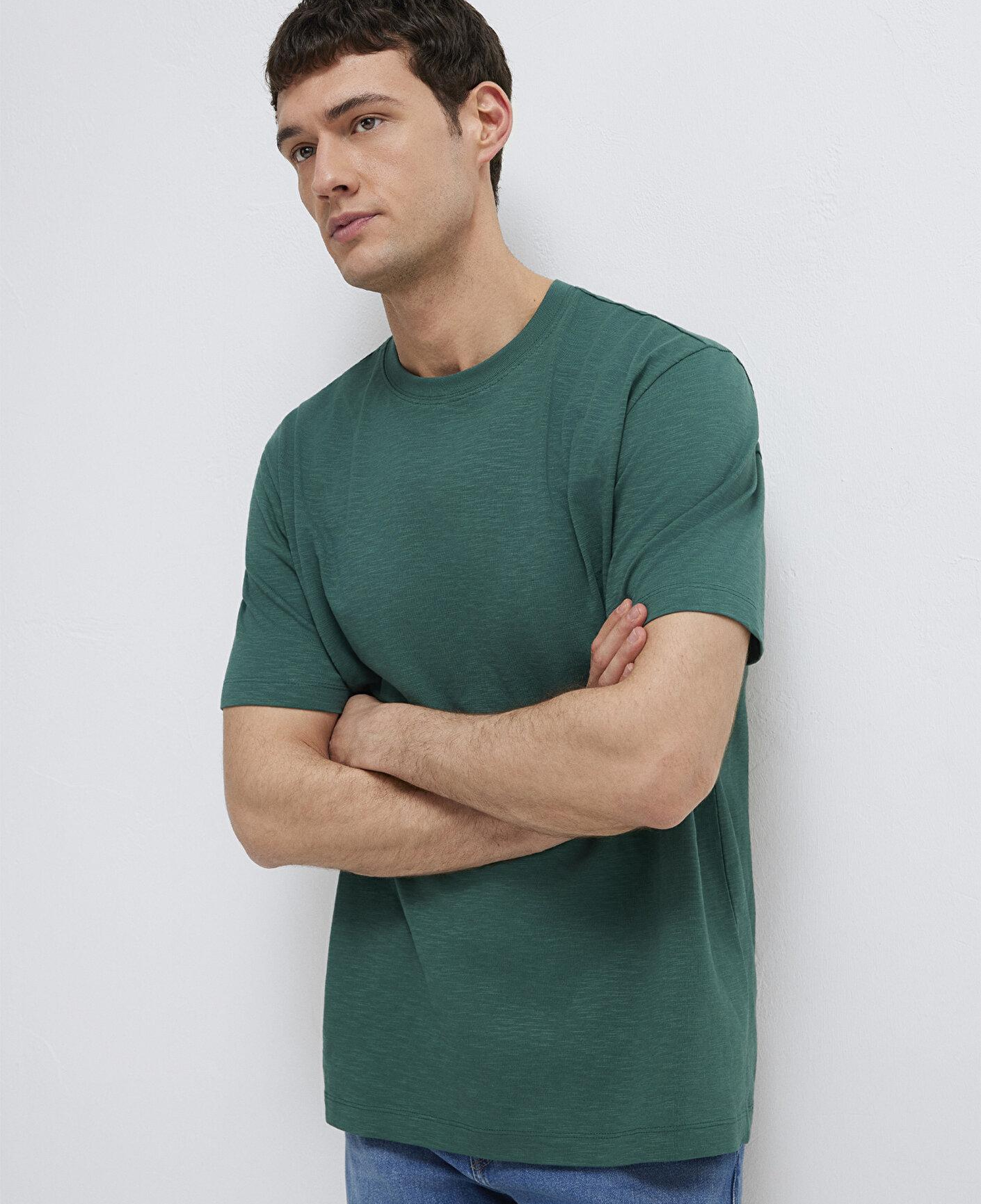 Mavi Yeşil Basic Tişört Loose Fit / Bol Rahat Kesim 0613146-71930