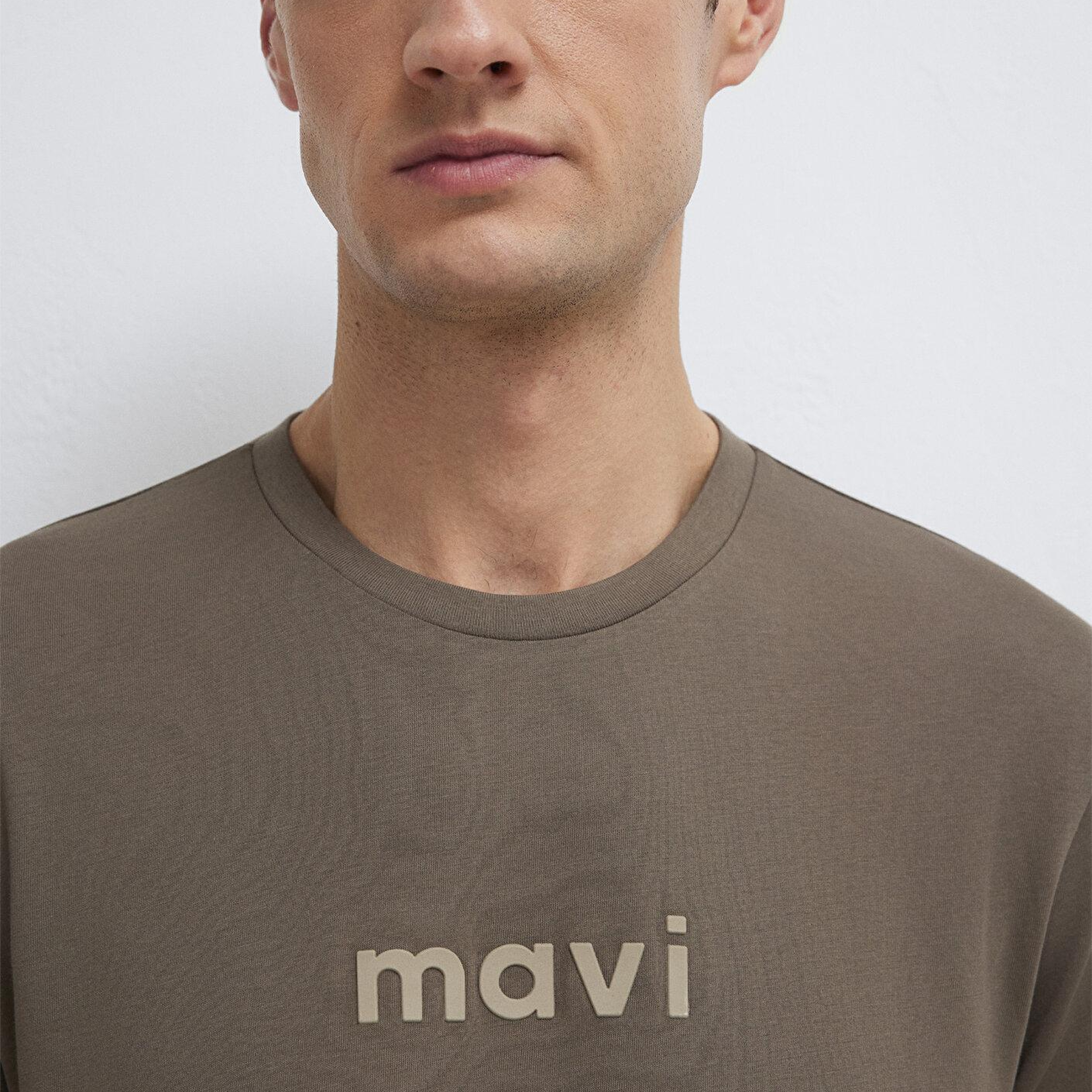 Mavi Mavi Logo Baskılı Kahverengi Tişört Regular Fit / Normal Kesim 0612732-83866