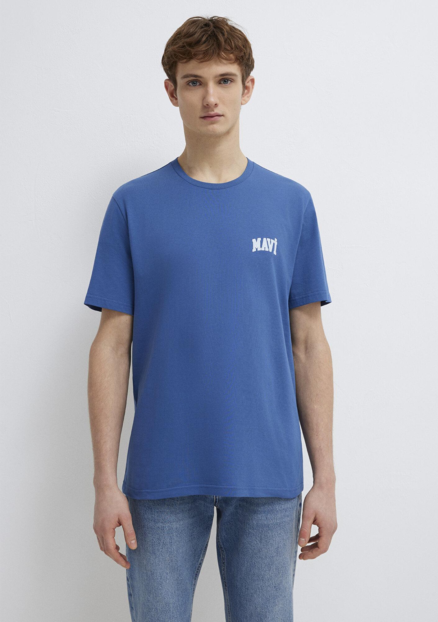 Mavi Mavi Logo Baskılı Mavi Tişört Regular Fit / Normal Kesim 0611714-70719