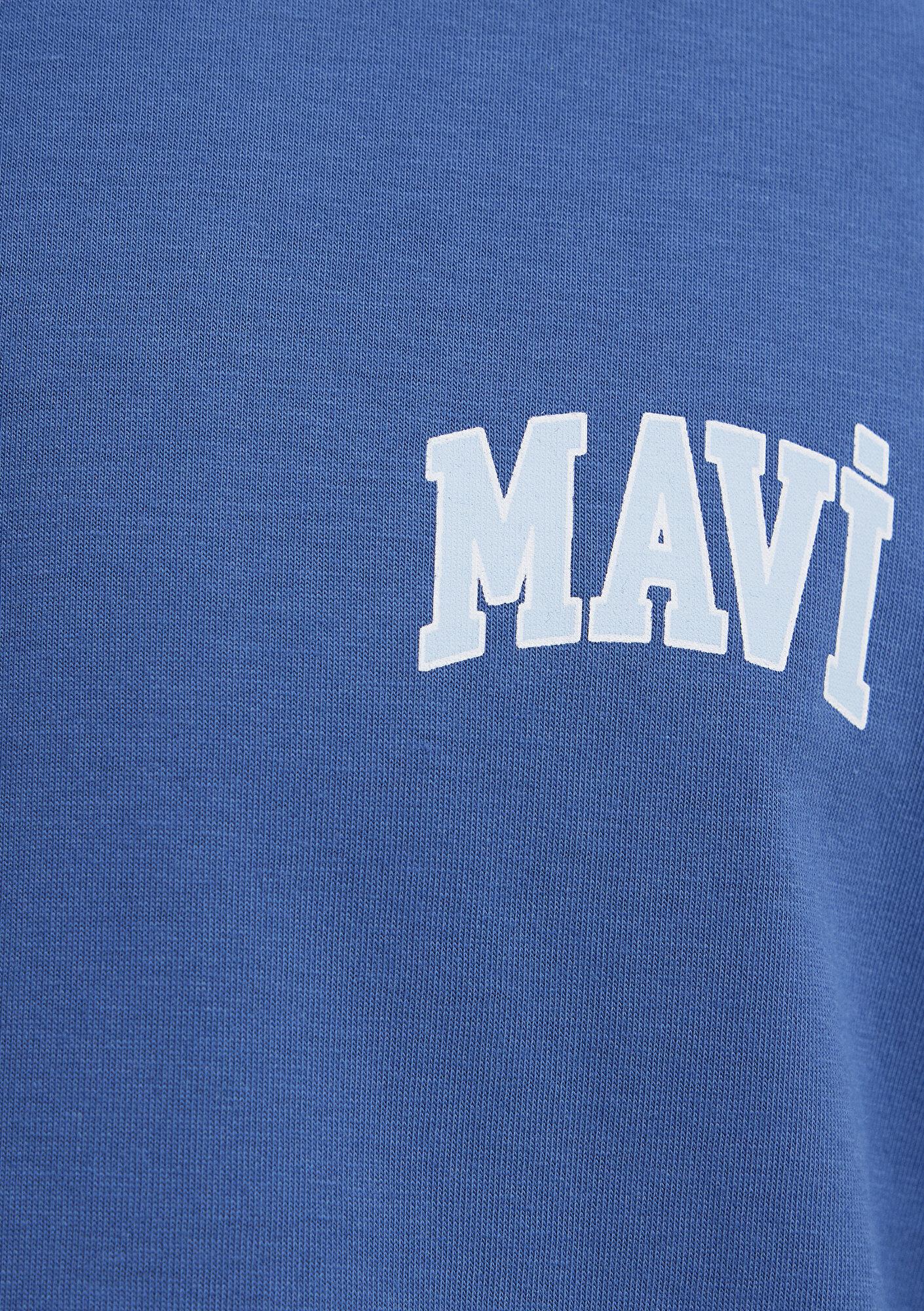 Mavi Mavi Logo Baskılı Mavi Tişört Regular Fit / Normal Kesim 0611714-70719