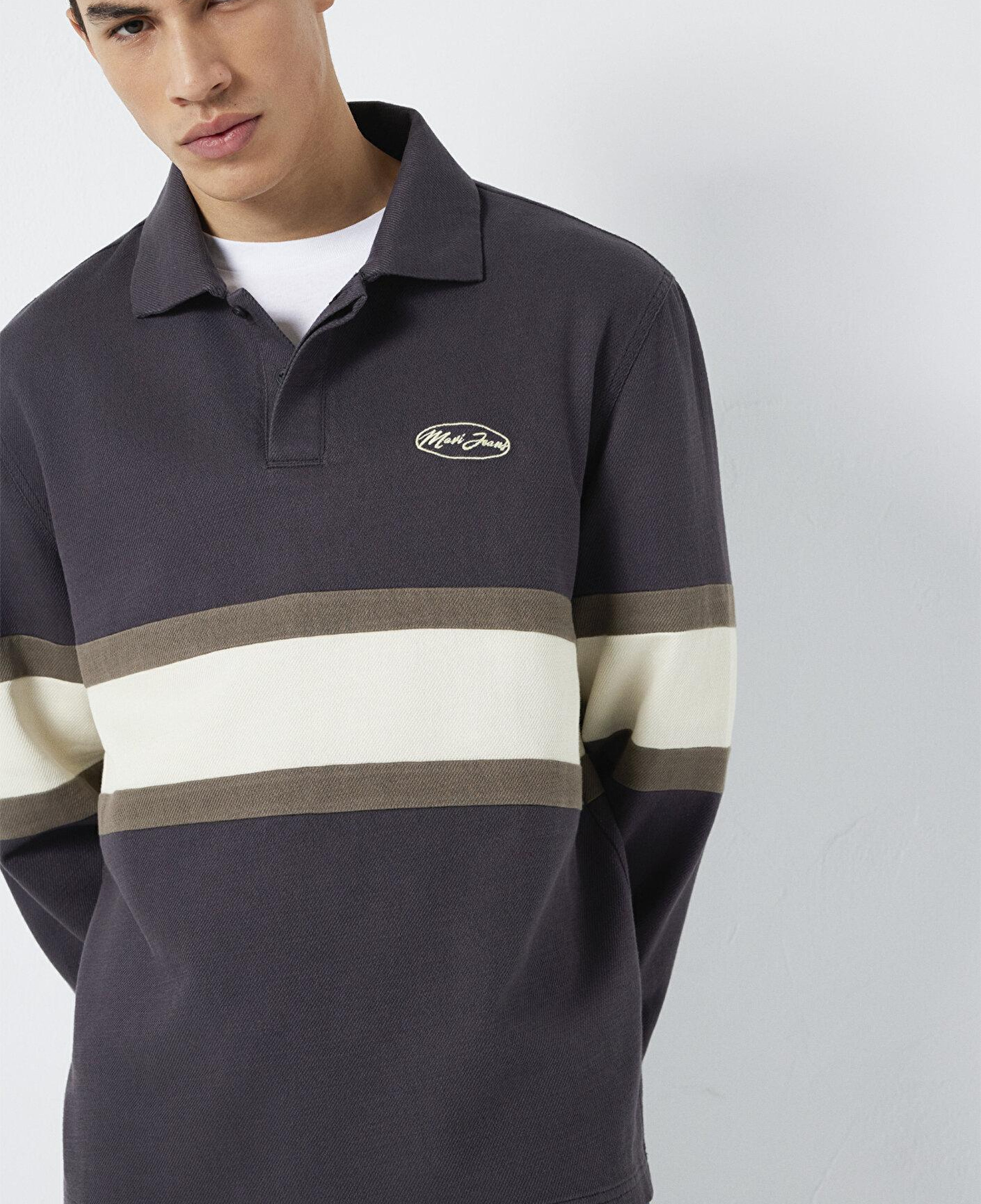 Mavi Mavi Jeans Nakışlı Polo Yaka Antrasit Sweatshirt 0S10575-70101