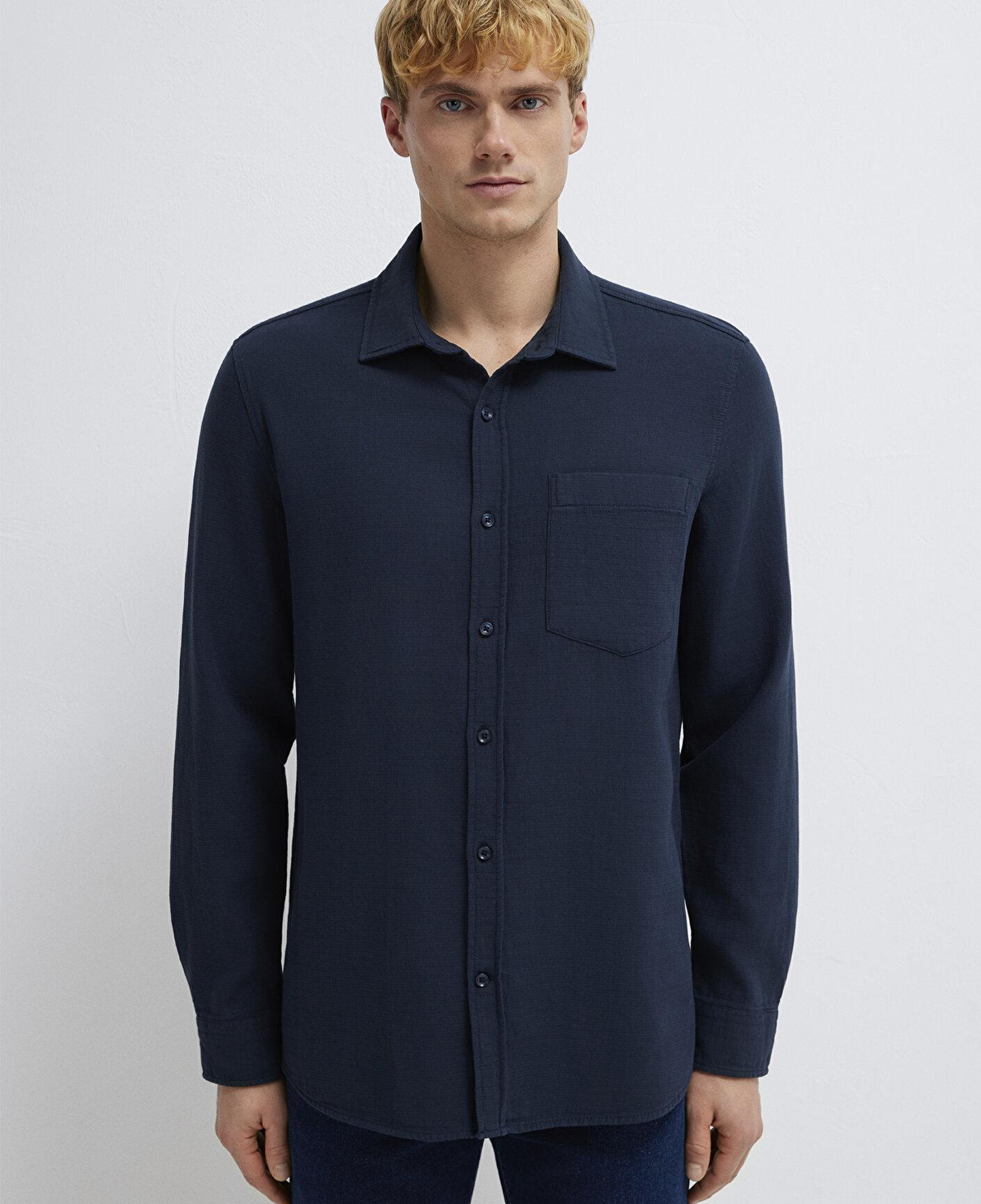 Mavi Cepli Lacivert Gömlek Regular Fit / Normal Kesim 0211898-86623