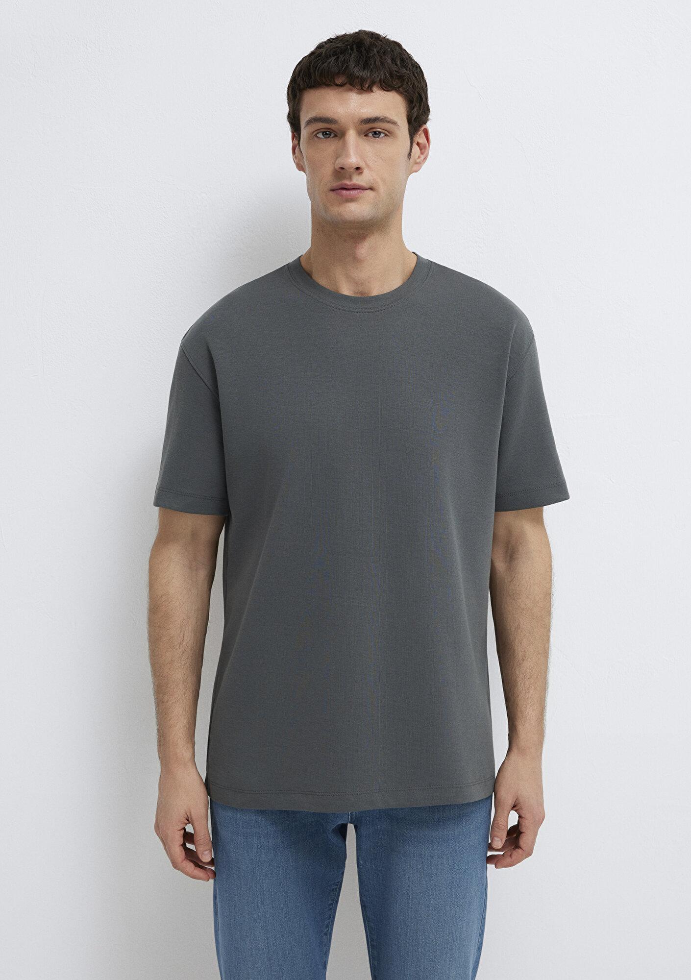 Mavi Mavi Black Antrasit Tişört Loose Fit / Bol Rahat Kesim 0612731-70088