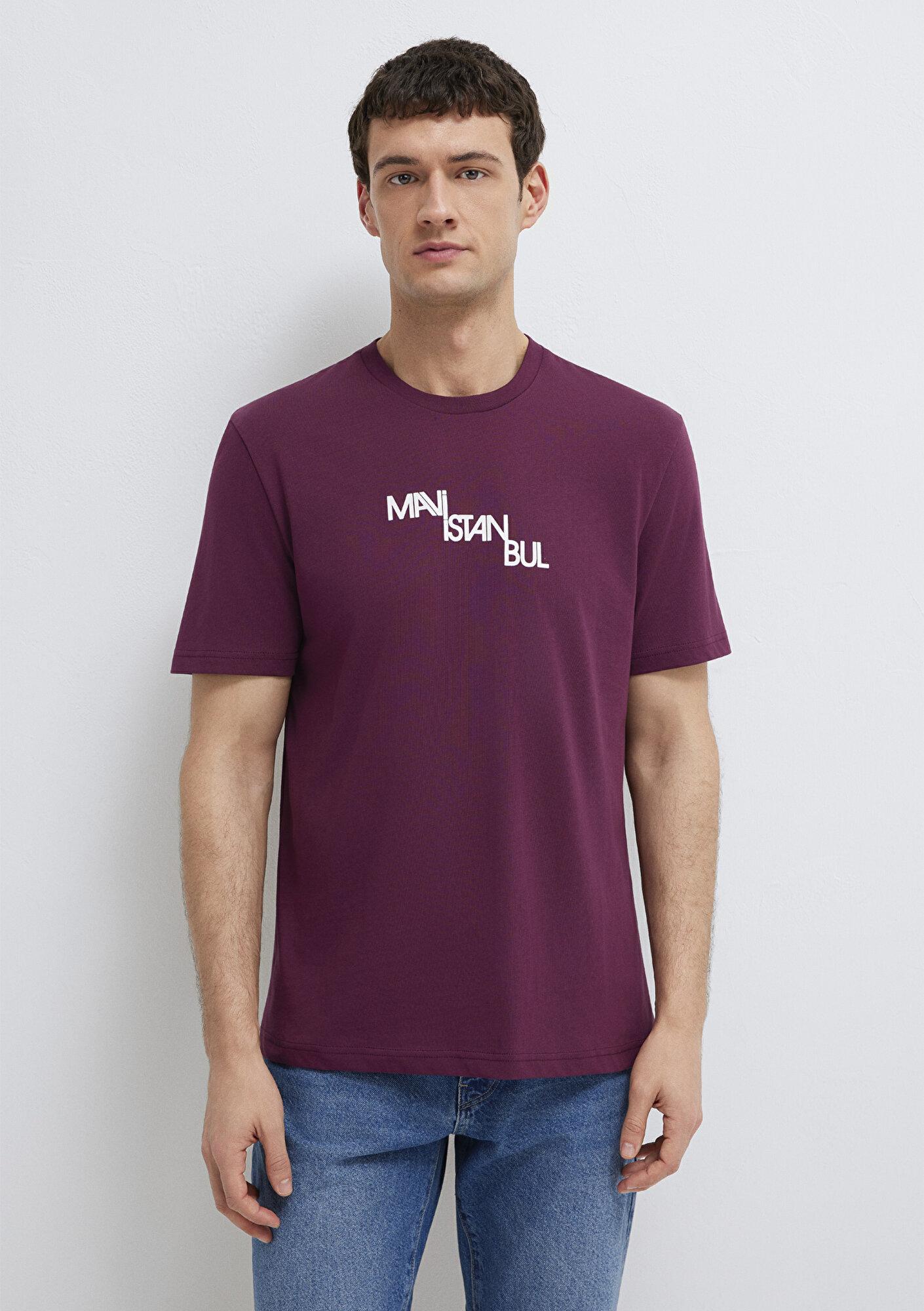 Mavi İstanbul Baskılı Mor Tişört Regular Fit / Normal Kesim 0612274-70670