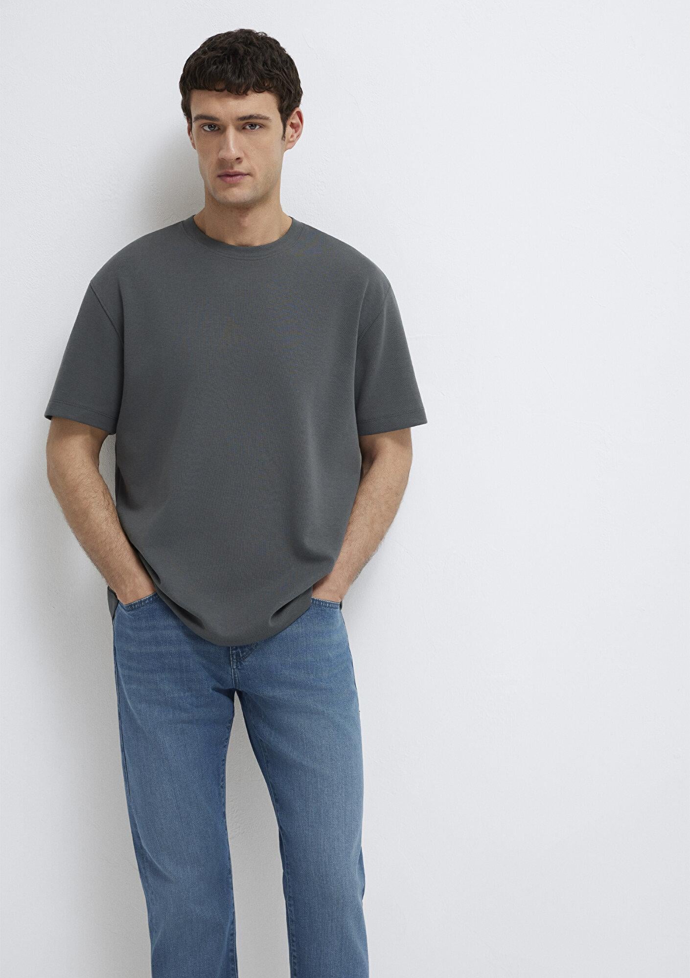 Mavi Mavi Black Antrasit Tişört Loose Fit / Bol Rahat Kesim 0612731-70088