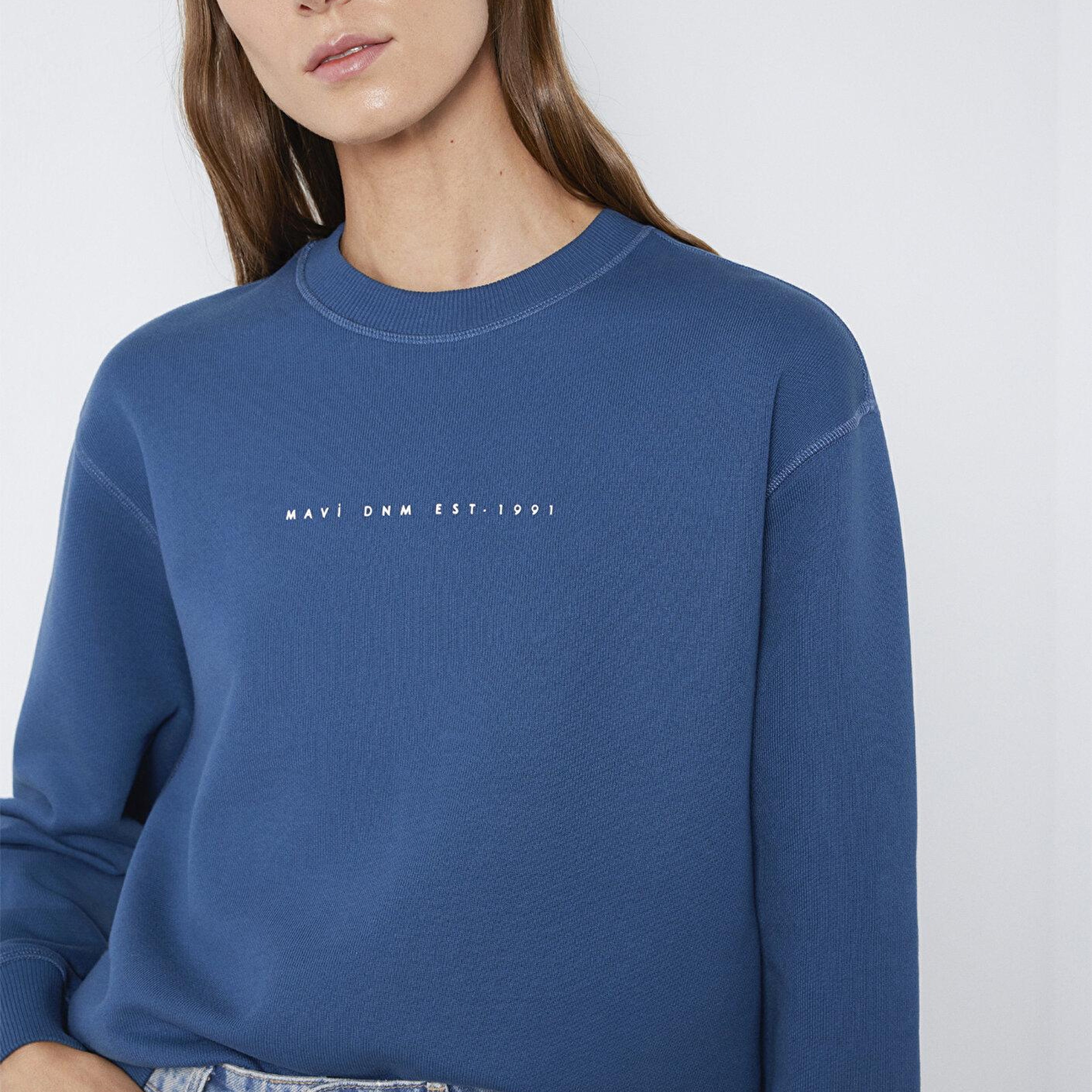 Mavi Mavi Denim Baskılı Mavi Sweatshirt 1S10525-70760