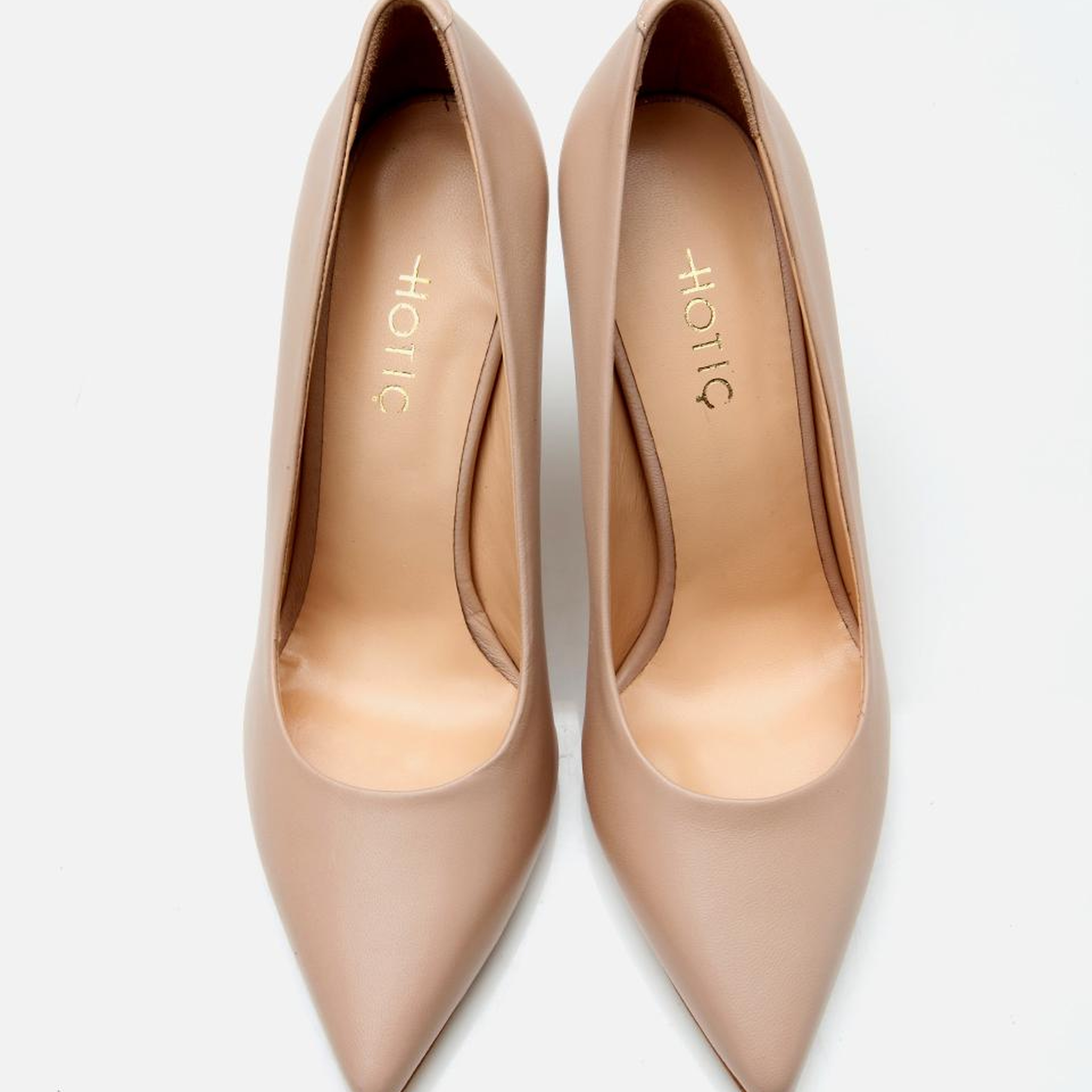 Kadın Deri Bej İnce Topuklu Stiletto