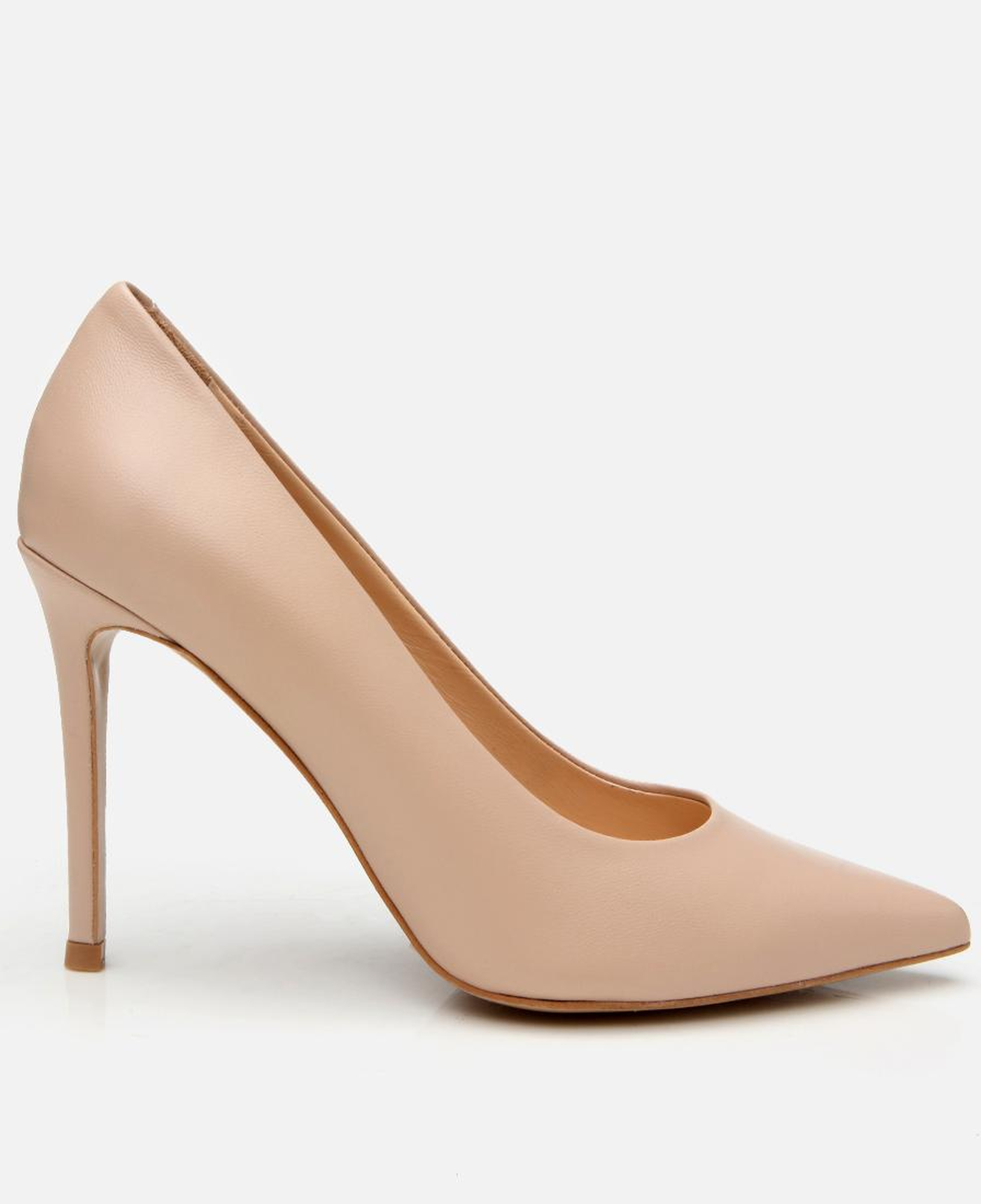 Kadın Deri Bej İnce Topuklu Stiletto
