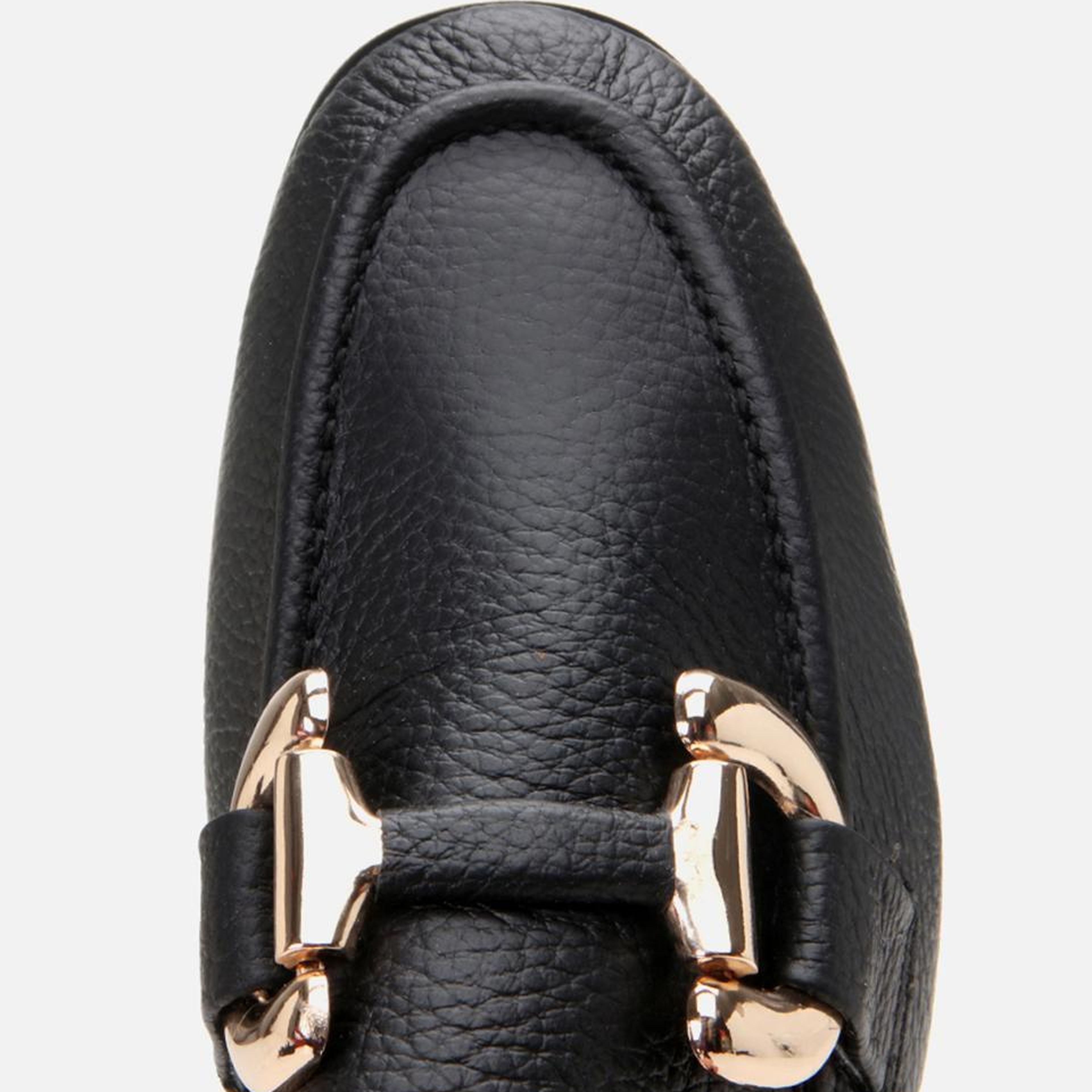Kadın Deri Siyah Tokalı Günlük Loafer