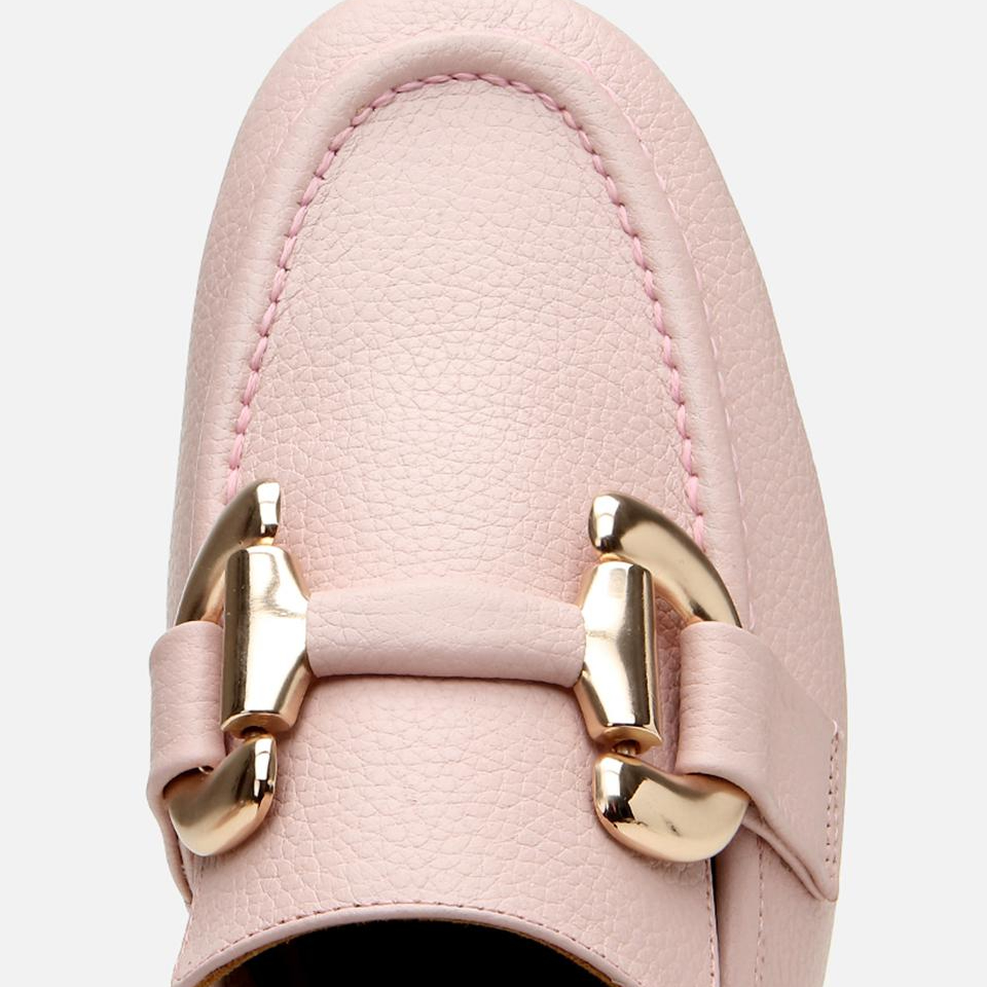 Kadın Deri Pembe Tokalı Günlük Loafer