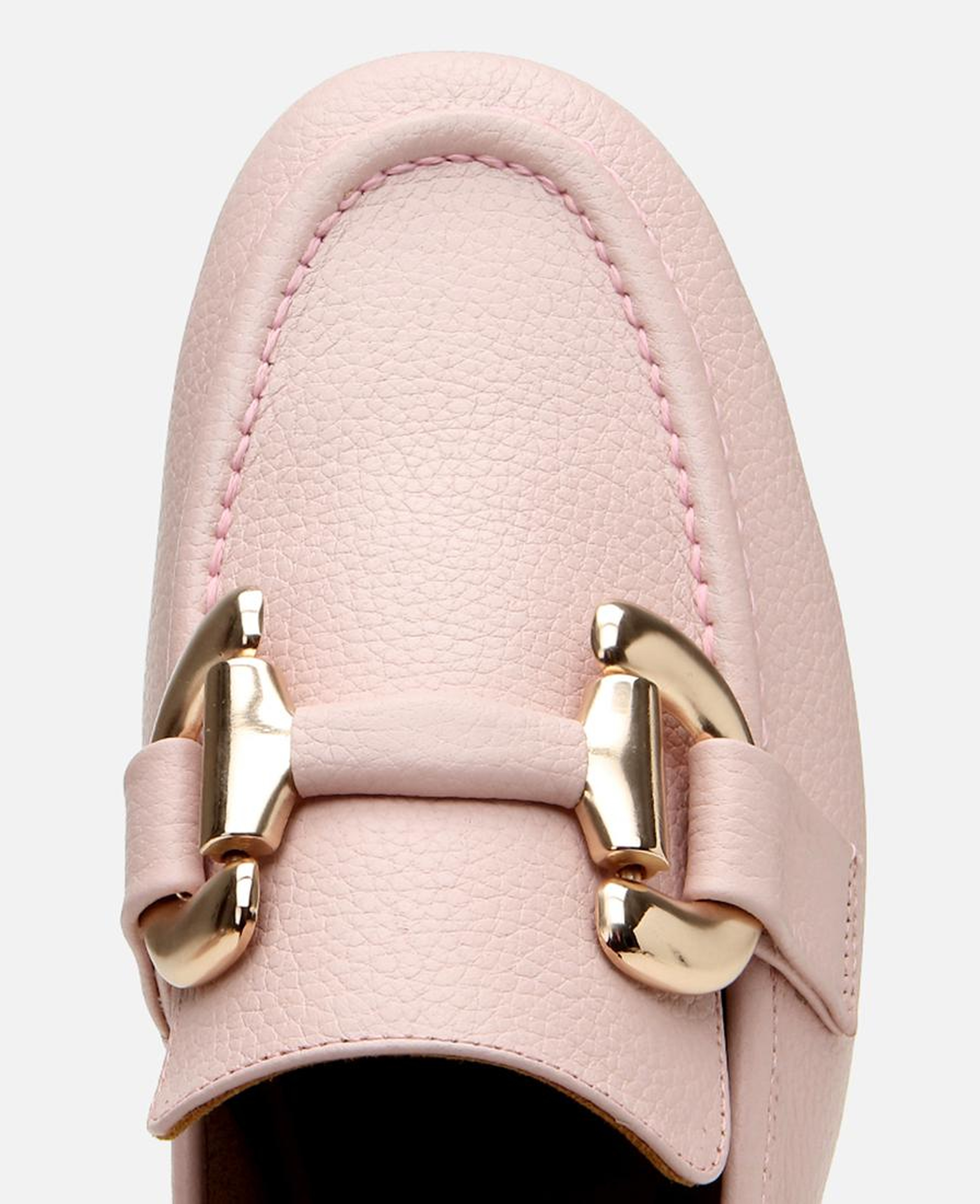 Kadın Deri Pembe Tokalı Günlük Loafer
