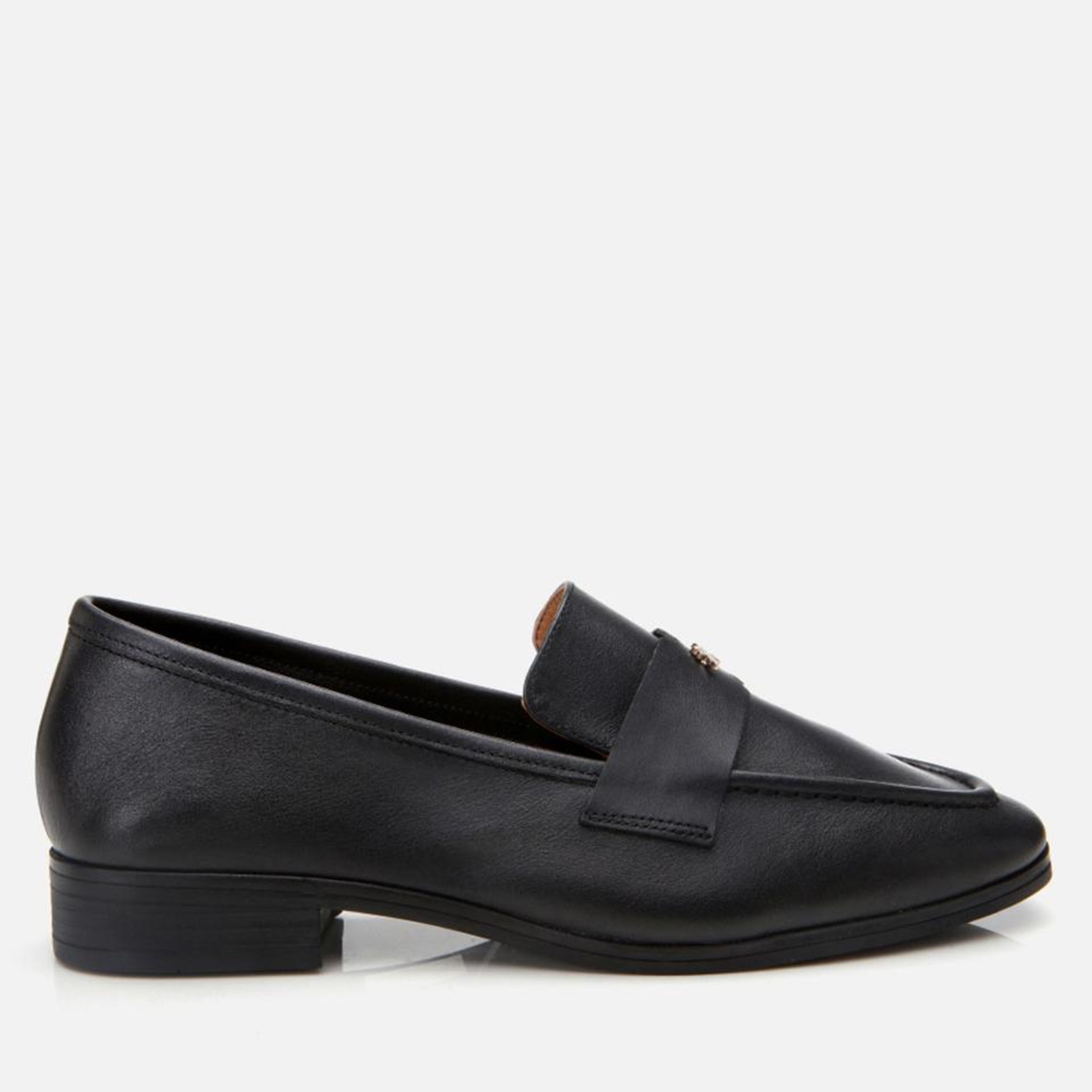 Kadın Deri Siyah Esnek Tabanlı Klasik Loafer