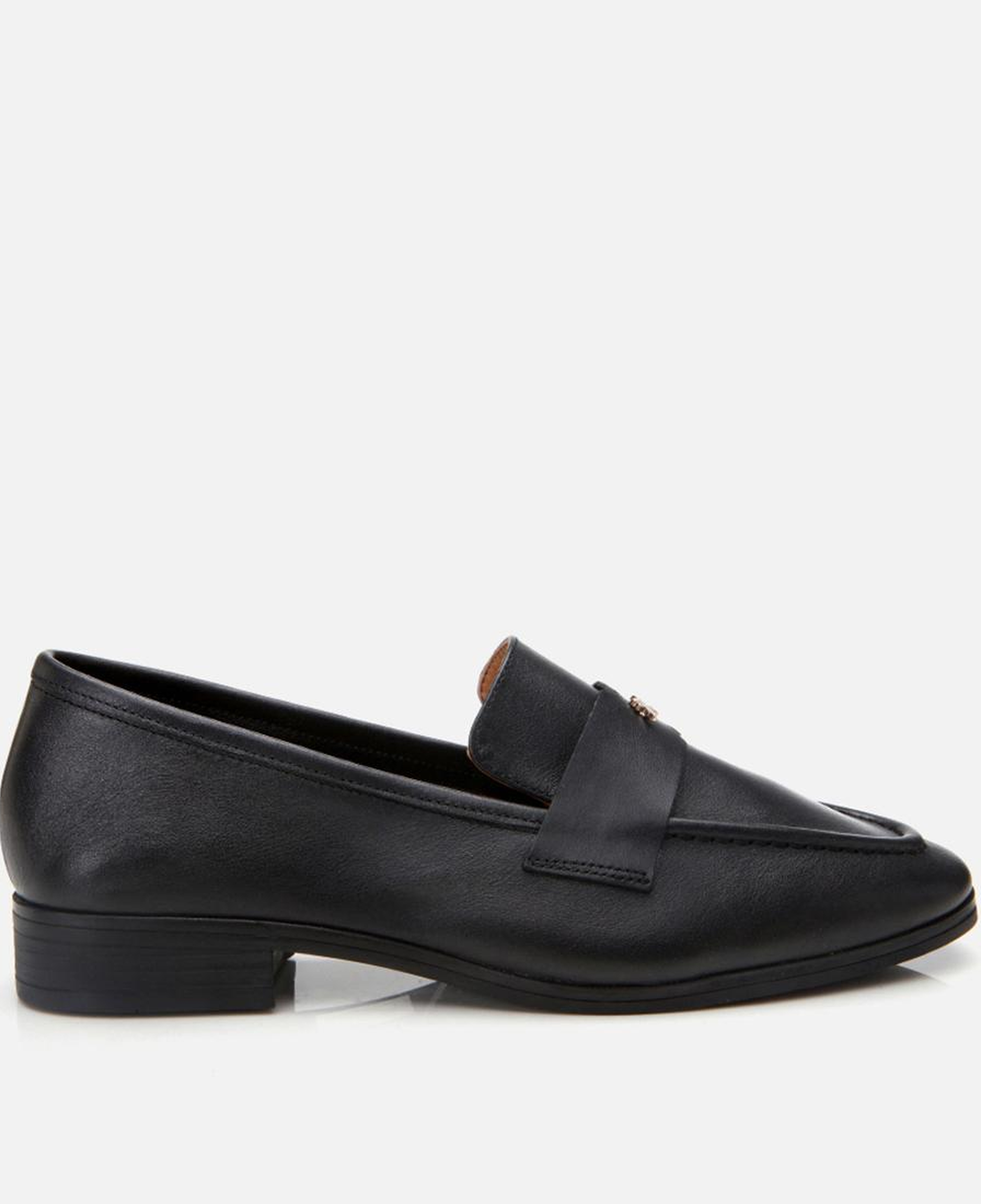 Kadın Deri Siyah Esnek Tabanlı Klasik Loafer