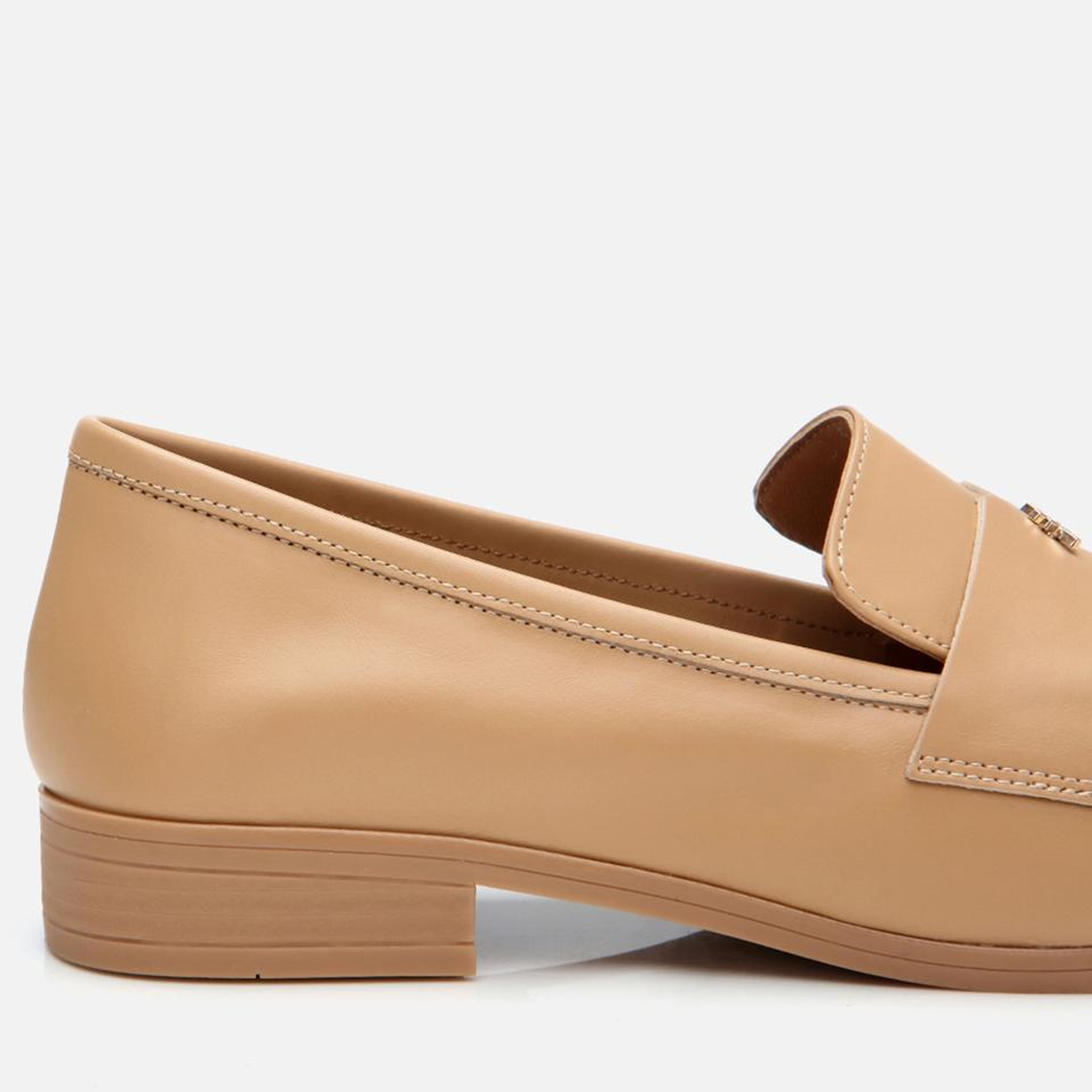 Kadın Deri Bej Esnek Tabanlı Klasik Loafer