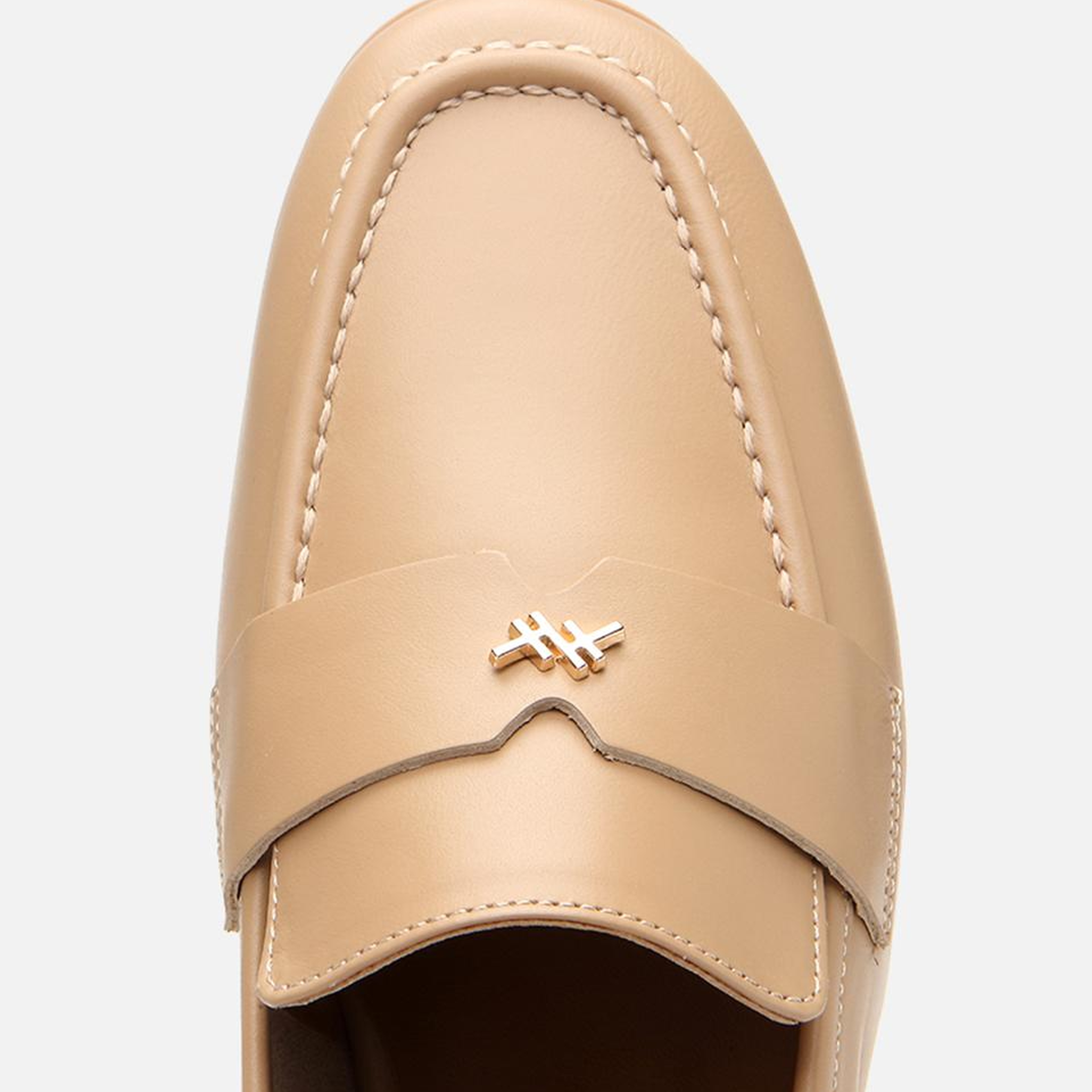 Kadın Deri Bej Esnek Tabanlı Klasik Loafer