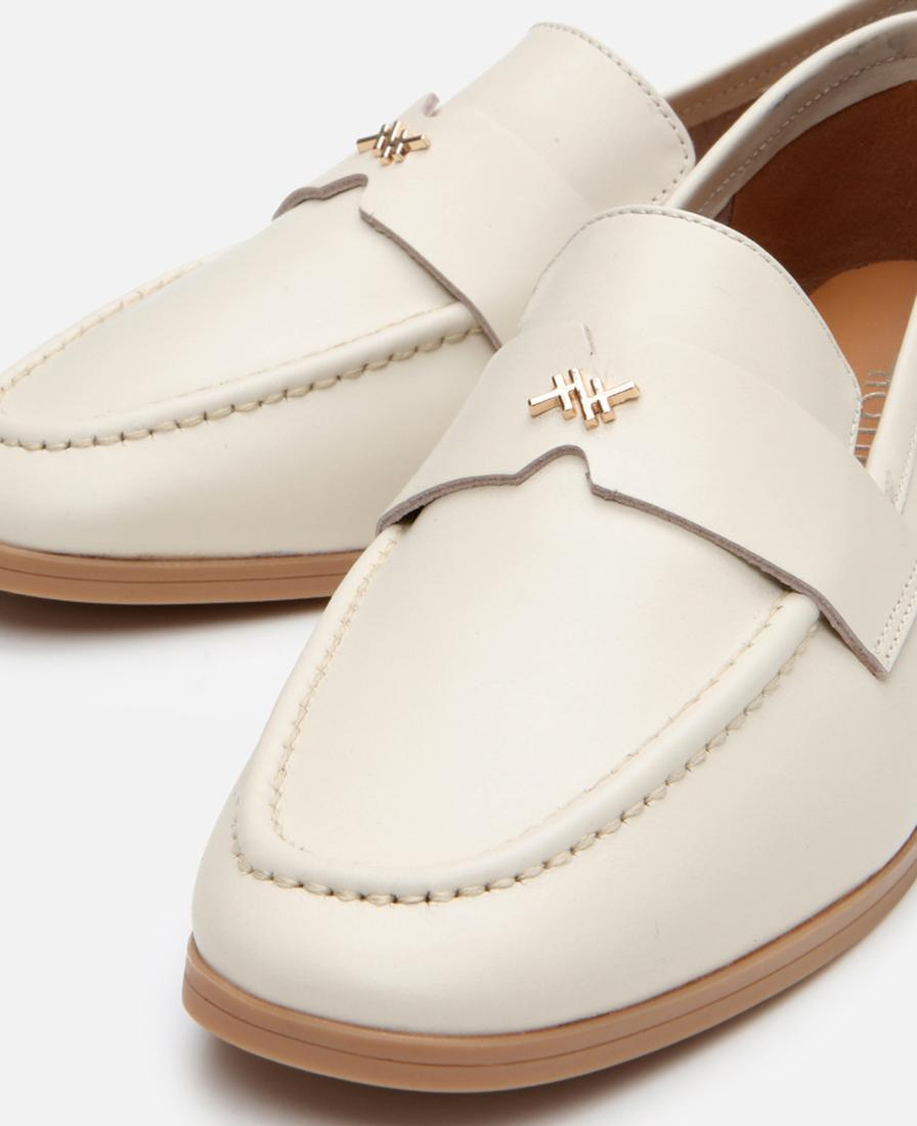 Kadın Deri Ekru Esnek Tabanlı Klasik Loafer