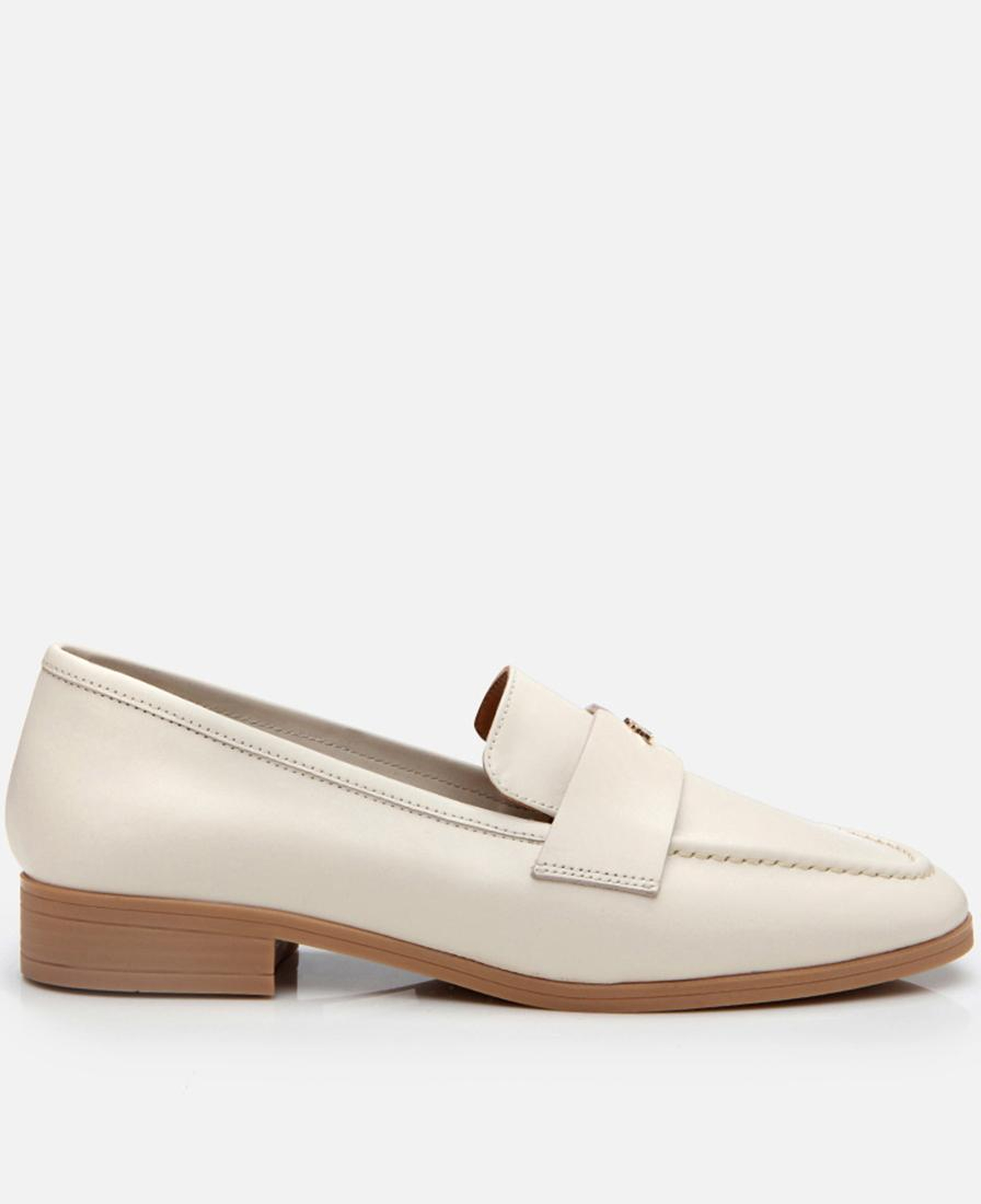 Kadın Deri Ekru Esnek Tabanlı Klasik Loafer