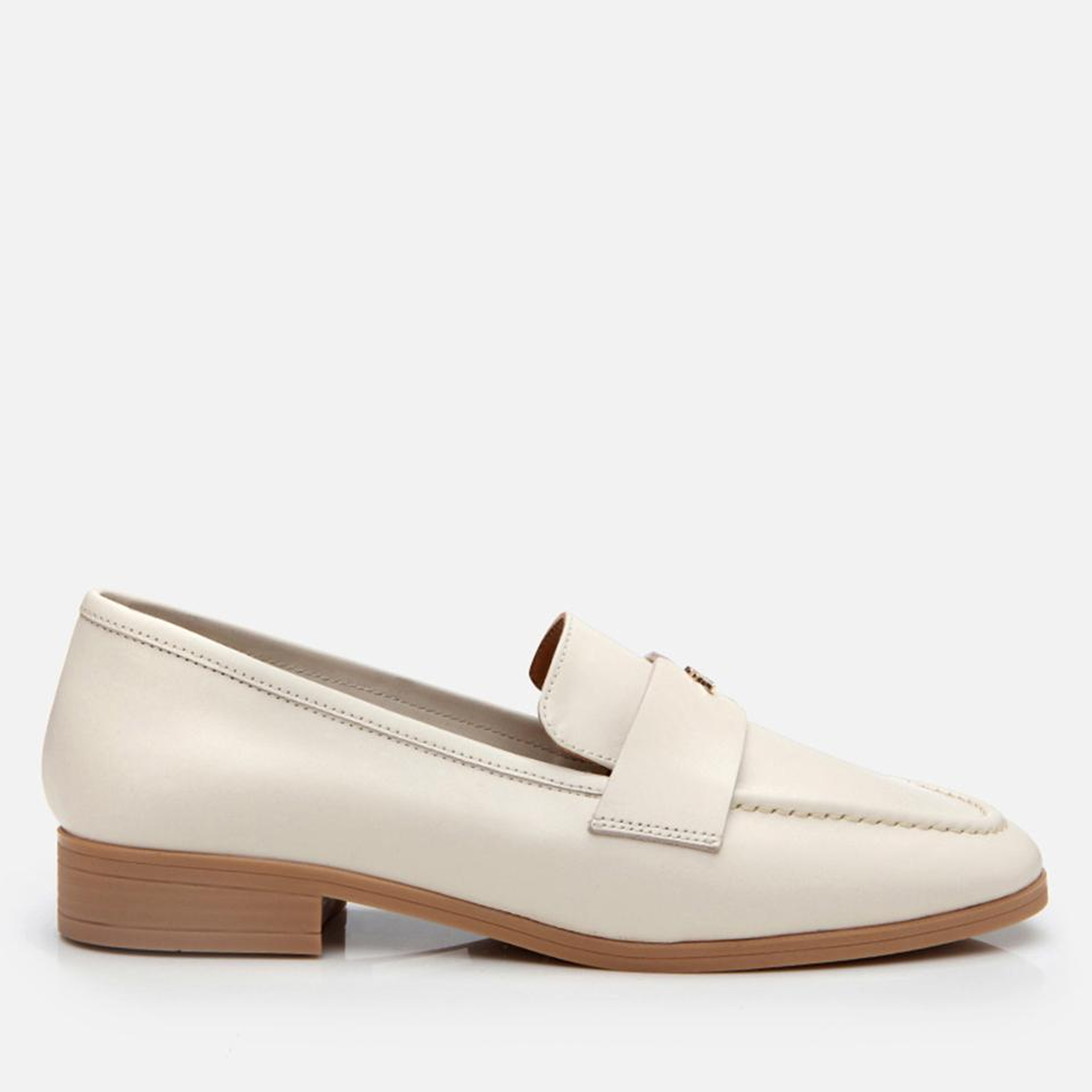 Kadın Deri Ekru Esnek Tabanlı Klasik Loafer