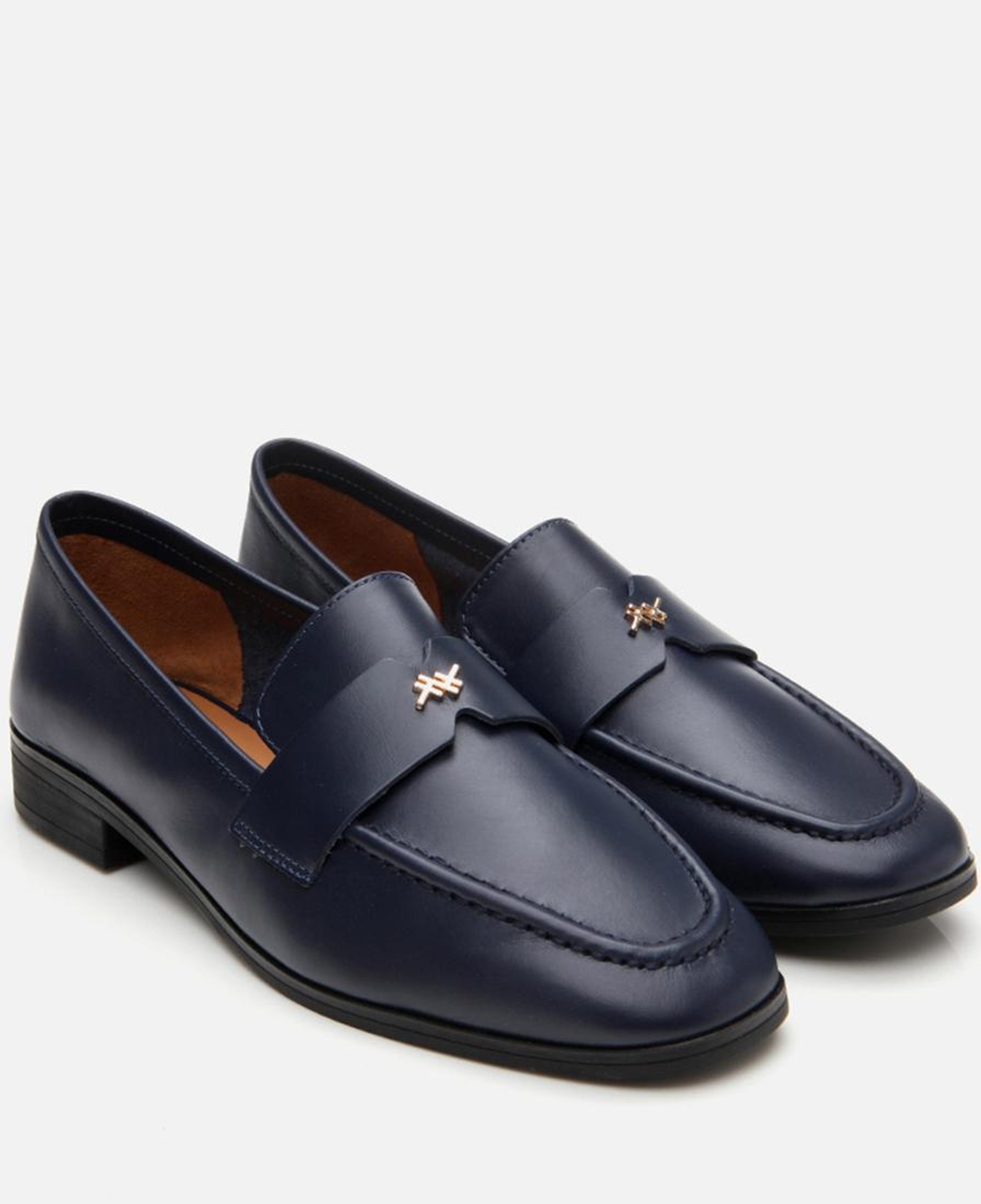 Kadın Deri Lacivert Esnek Tabanlı Klasik Loafer