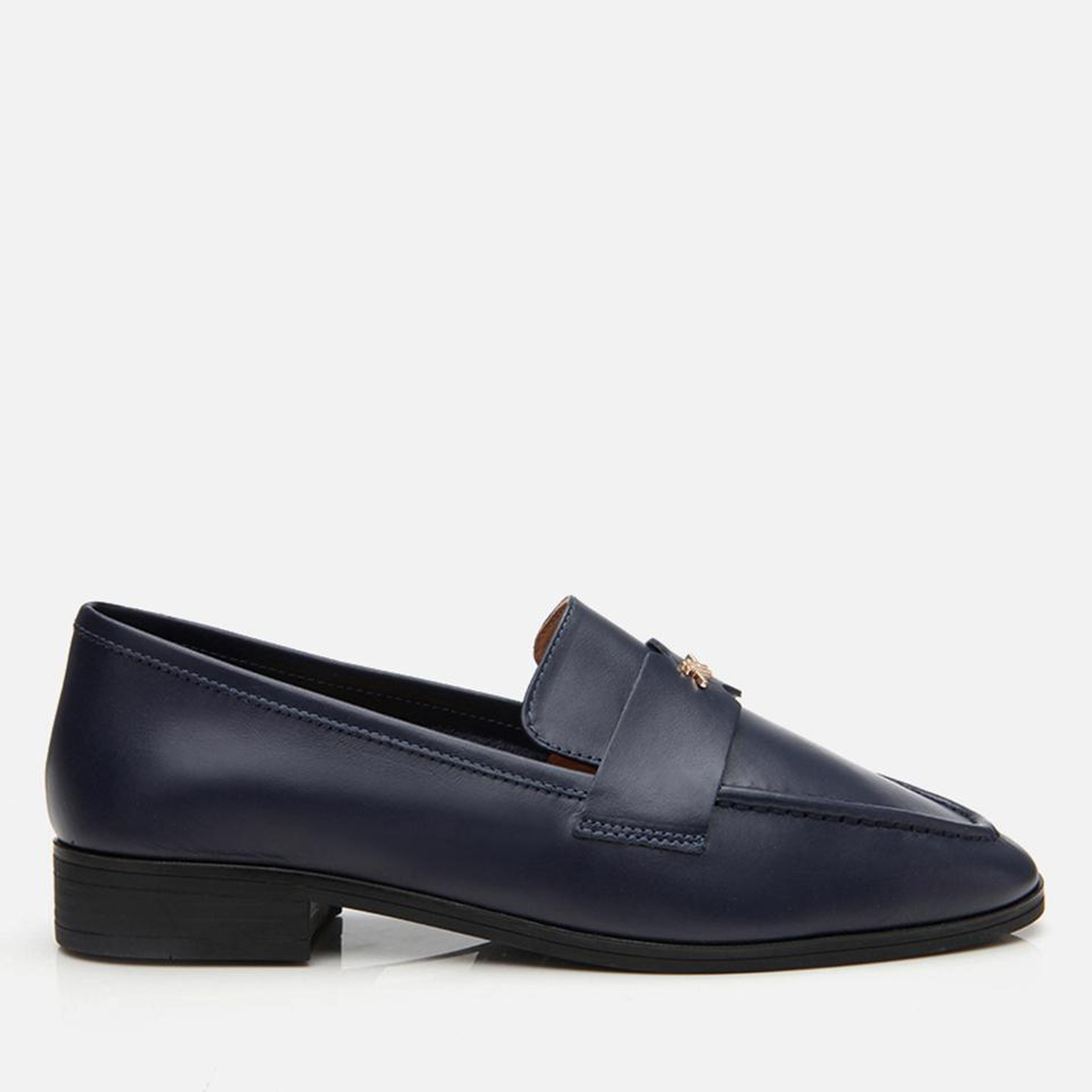 Kadın Deri Lacivert Esnek Tabanlı Klasik Loafer