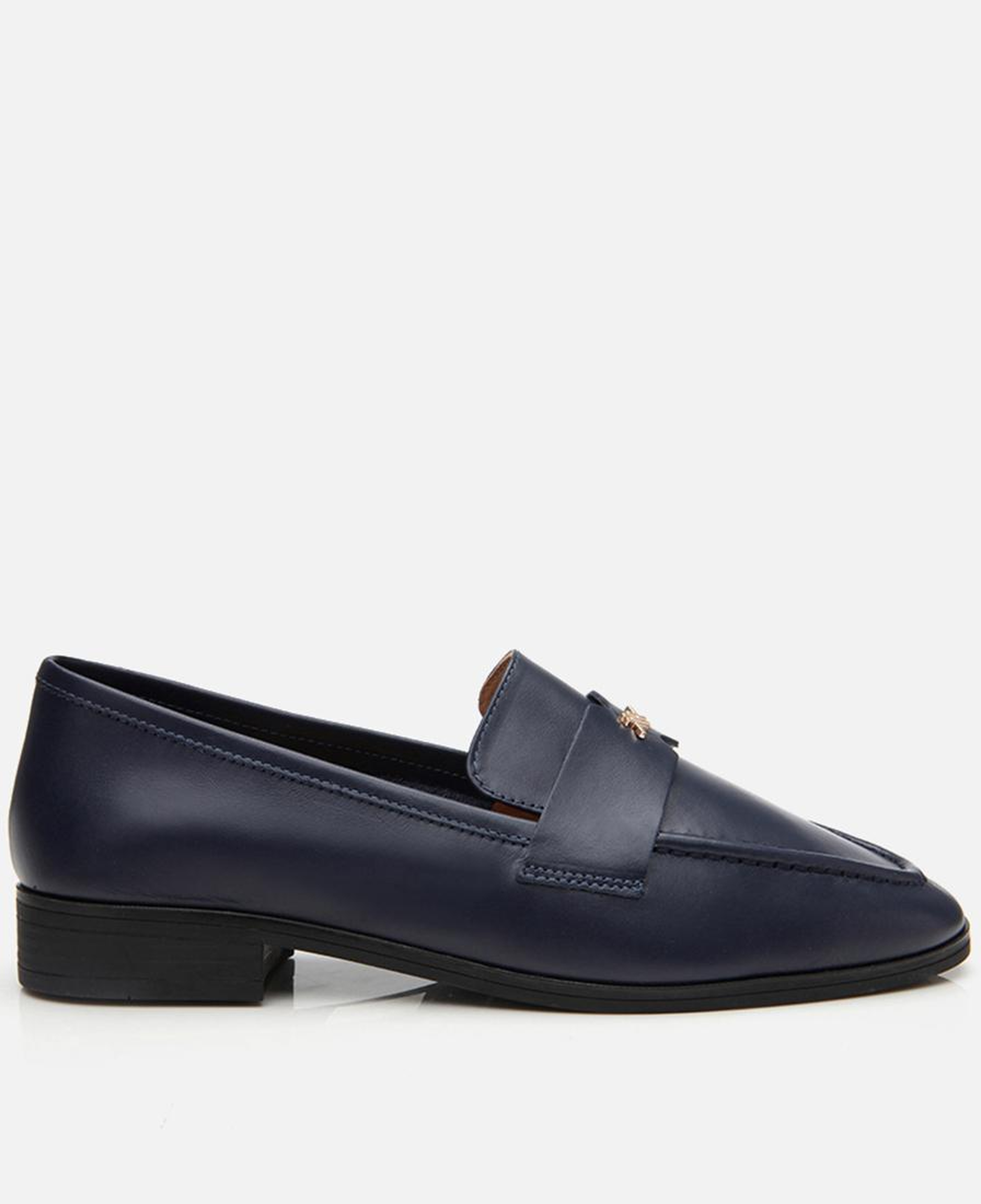 Kadın Deri Lacivert Esnek Tabanlı Klasik Loafer