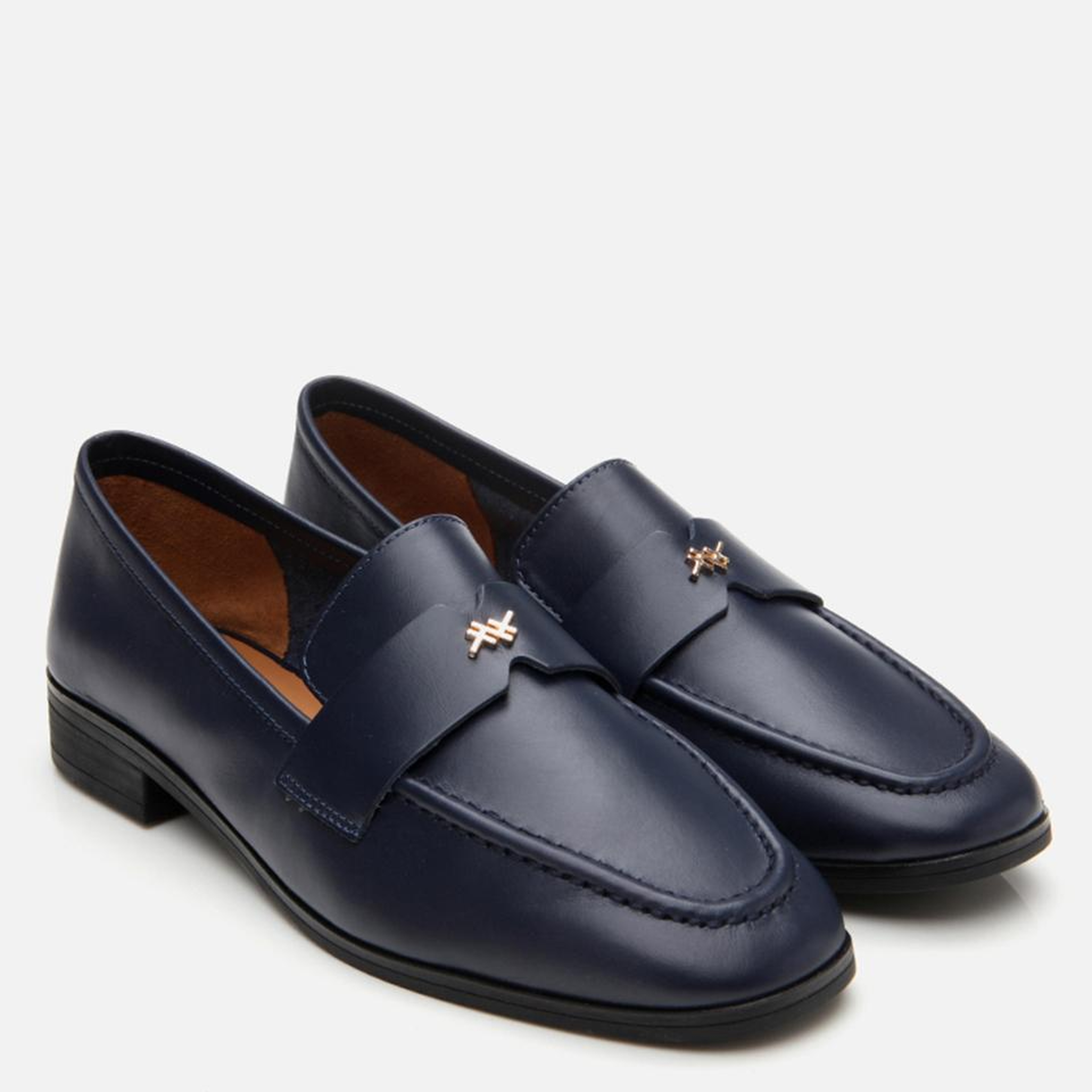 Kadın Deri Lacivert Esnek Tabanlı Klasik Loafer
