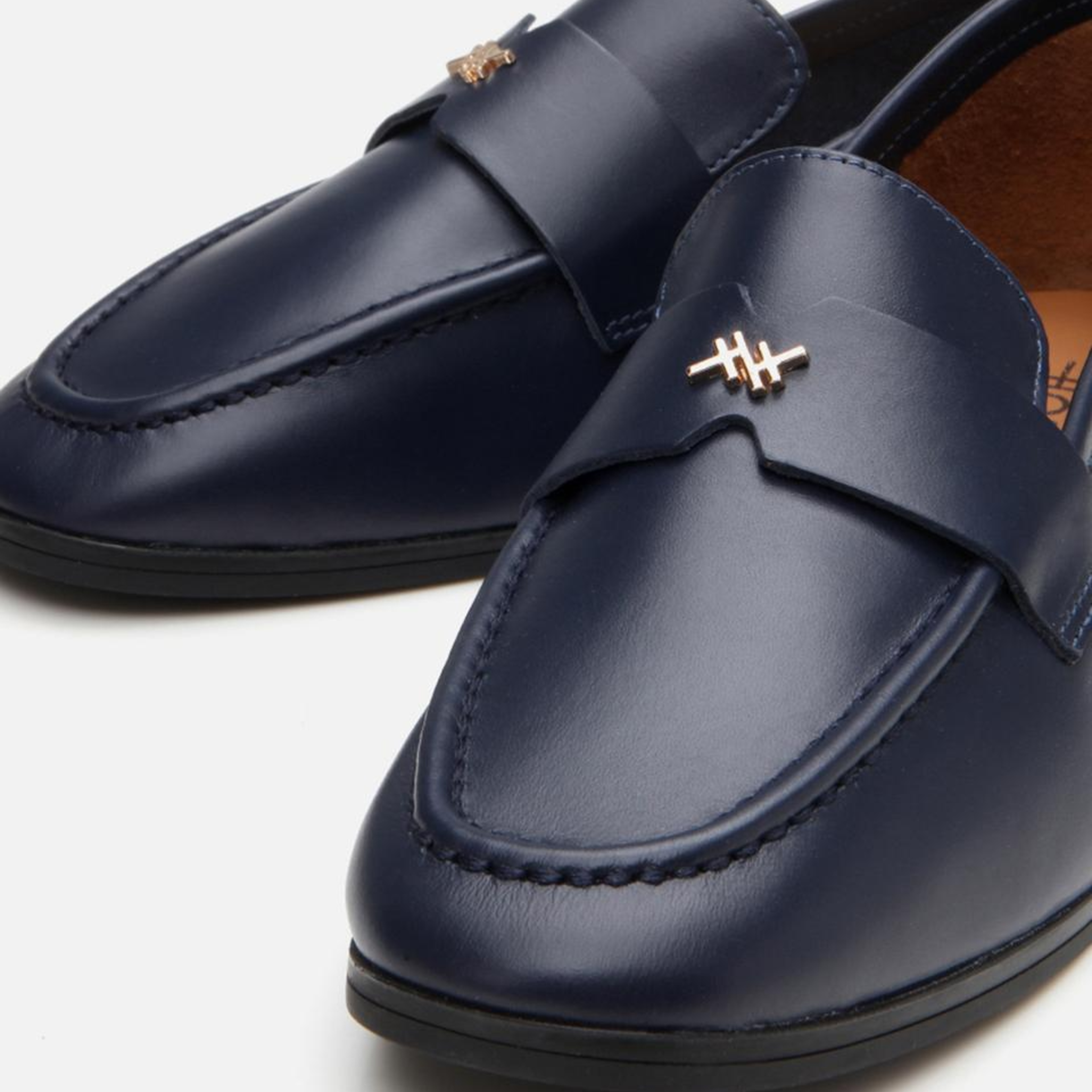 Kadın Deri Lacivert Esnek Tabanlı Klasik Loafer