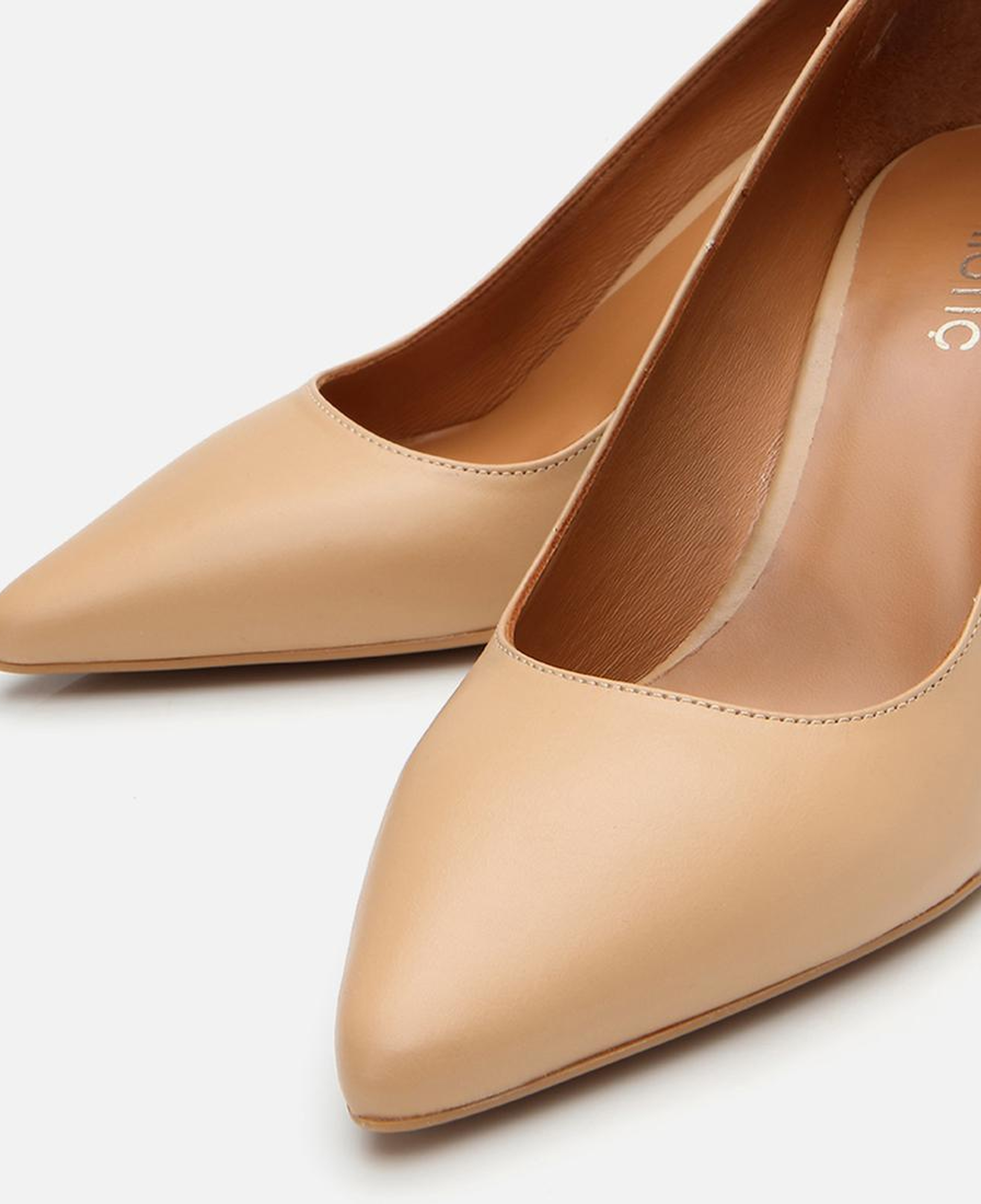 Kadın Deri Bej Esnek Tabanlı Stiletto