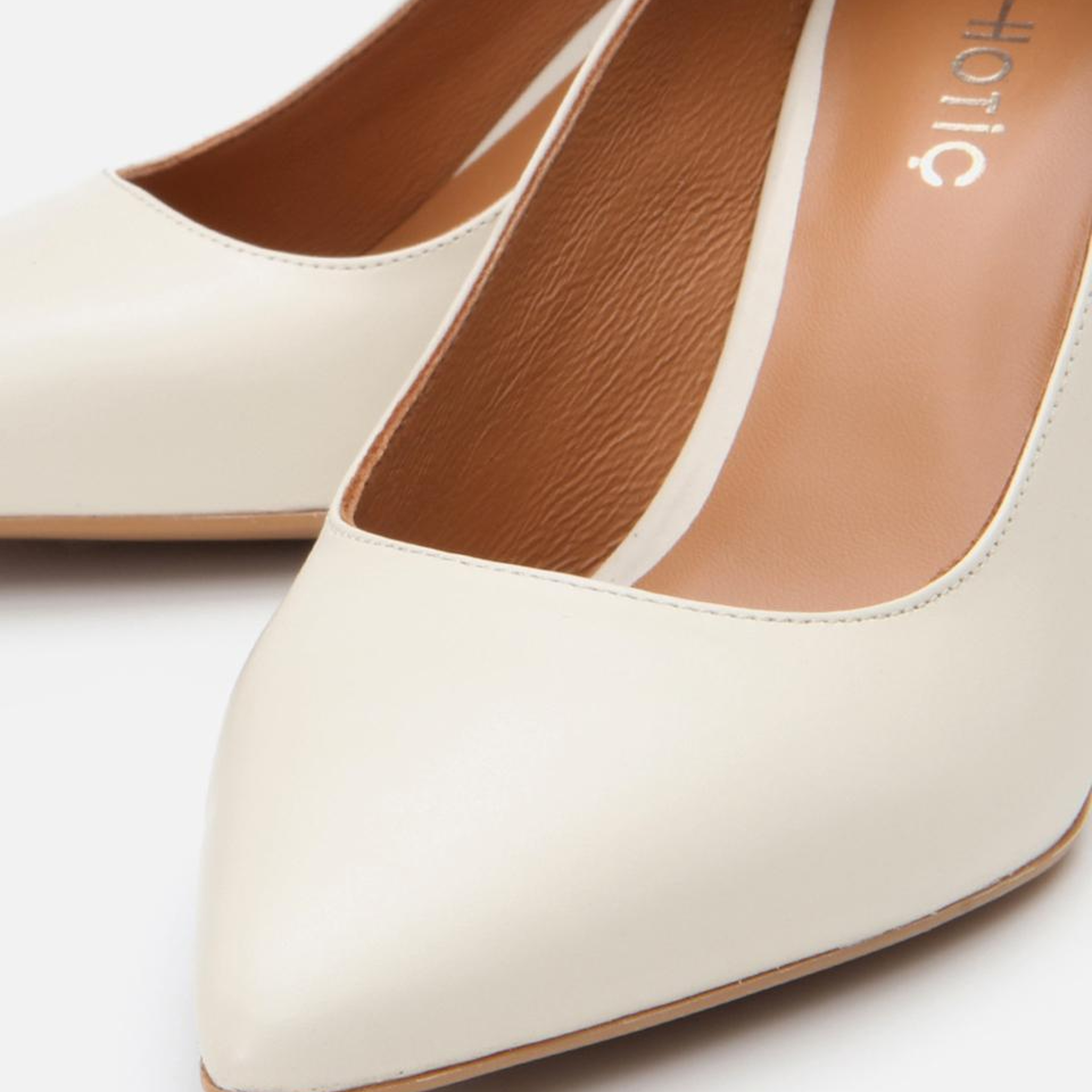 Kadın Deri Ekru Esnek Tabanlı Stiletto