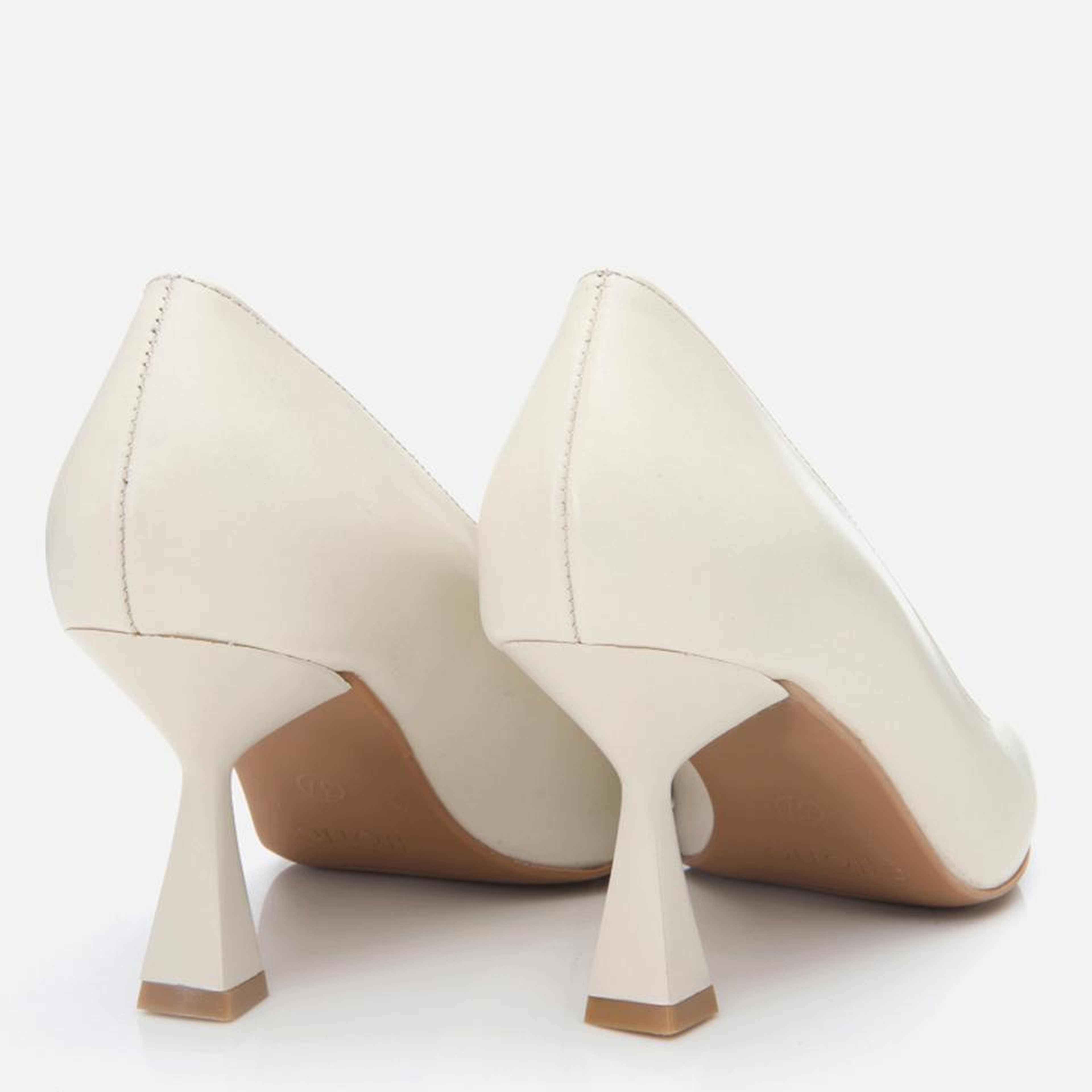 Kadın Deri Ekru Esnek Tabanlı  Stiletto