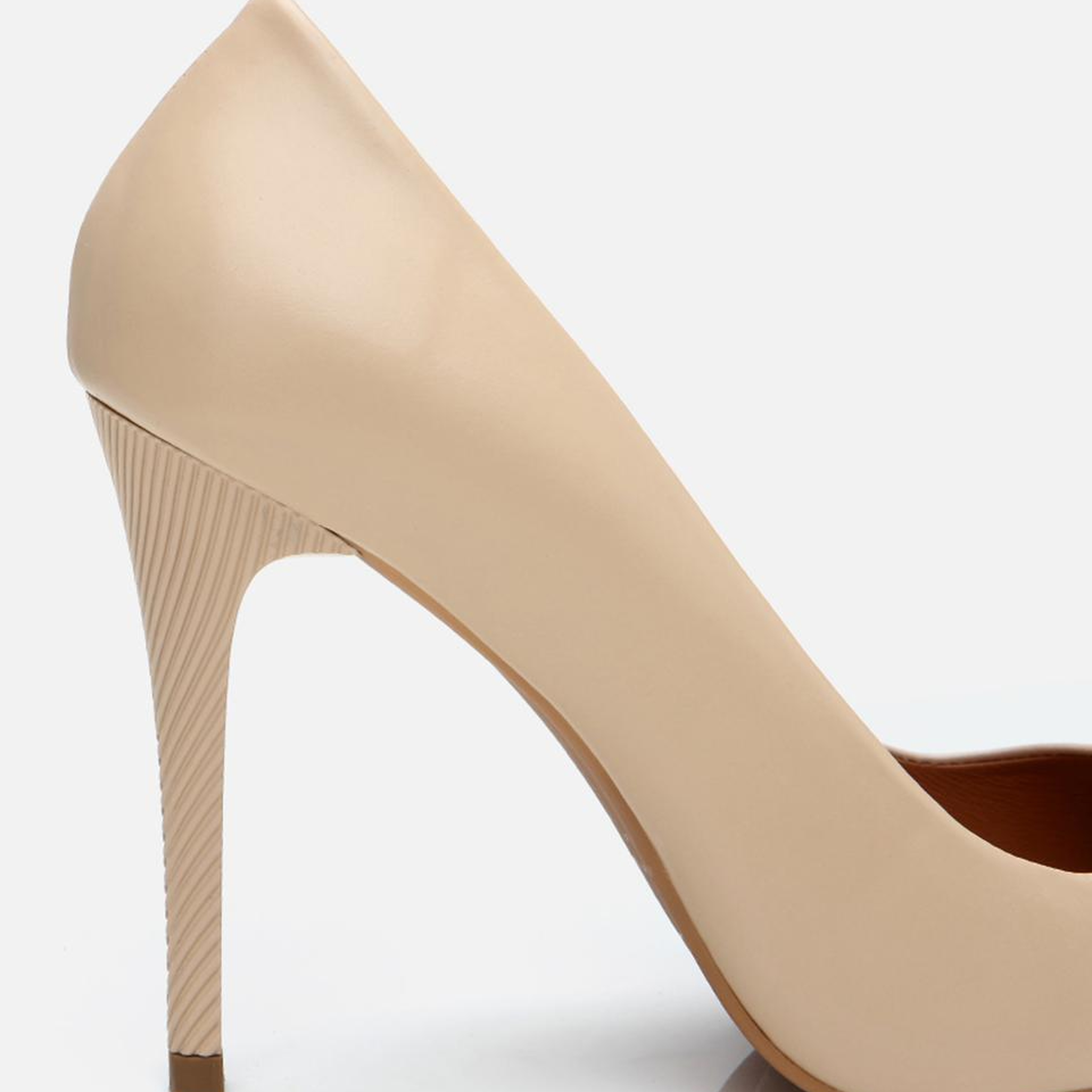 Kadın Deri Bej Yüksek Topuklu Stiletto