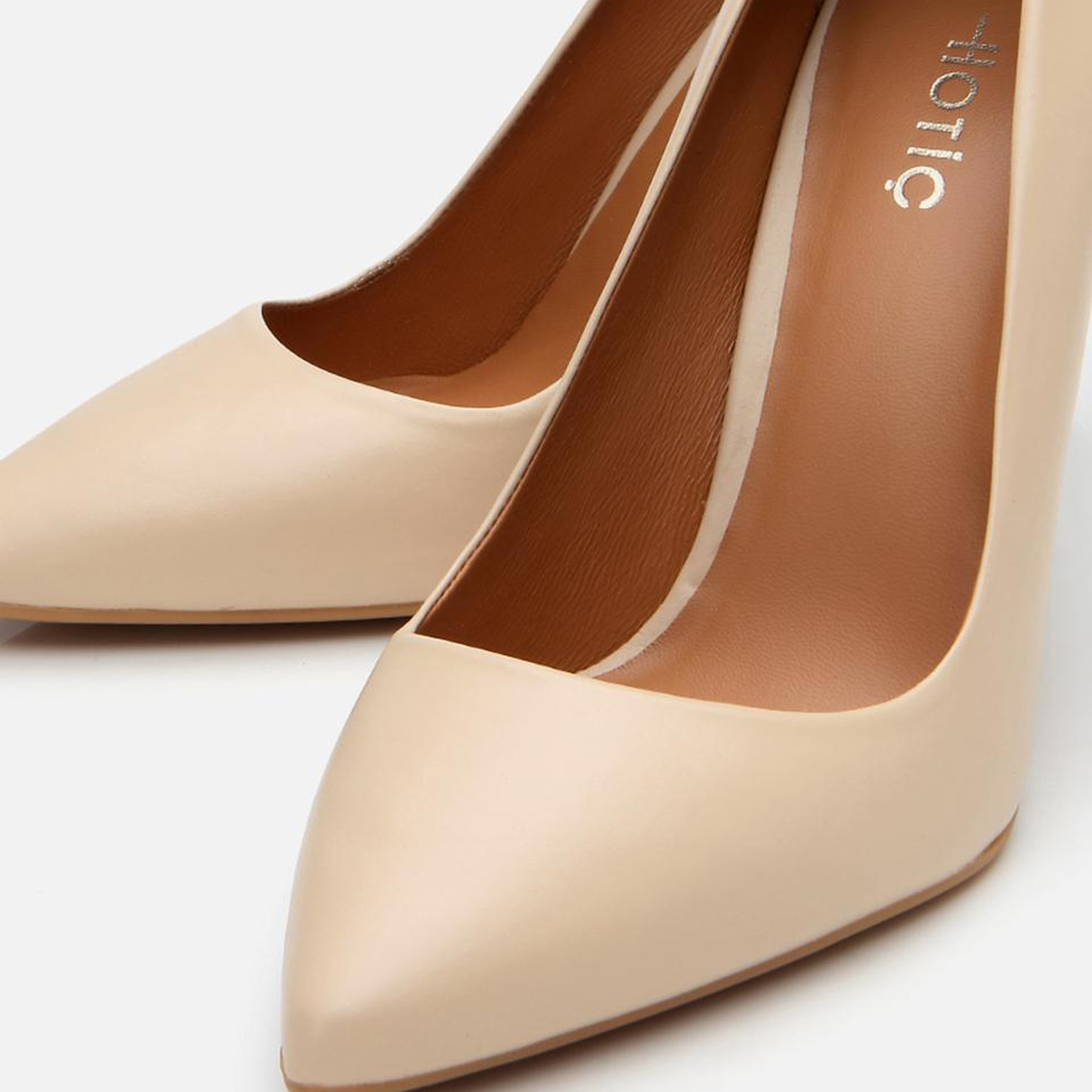 Kadın Deri Bej Yüksek Topuklu Stiletto