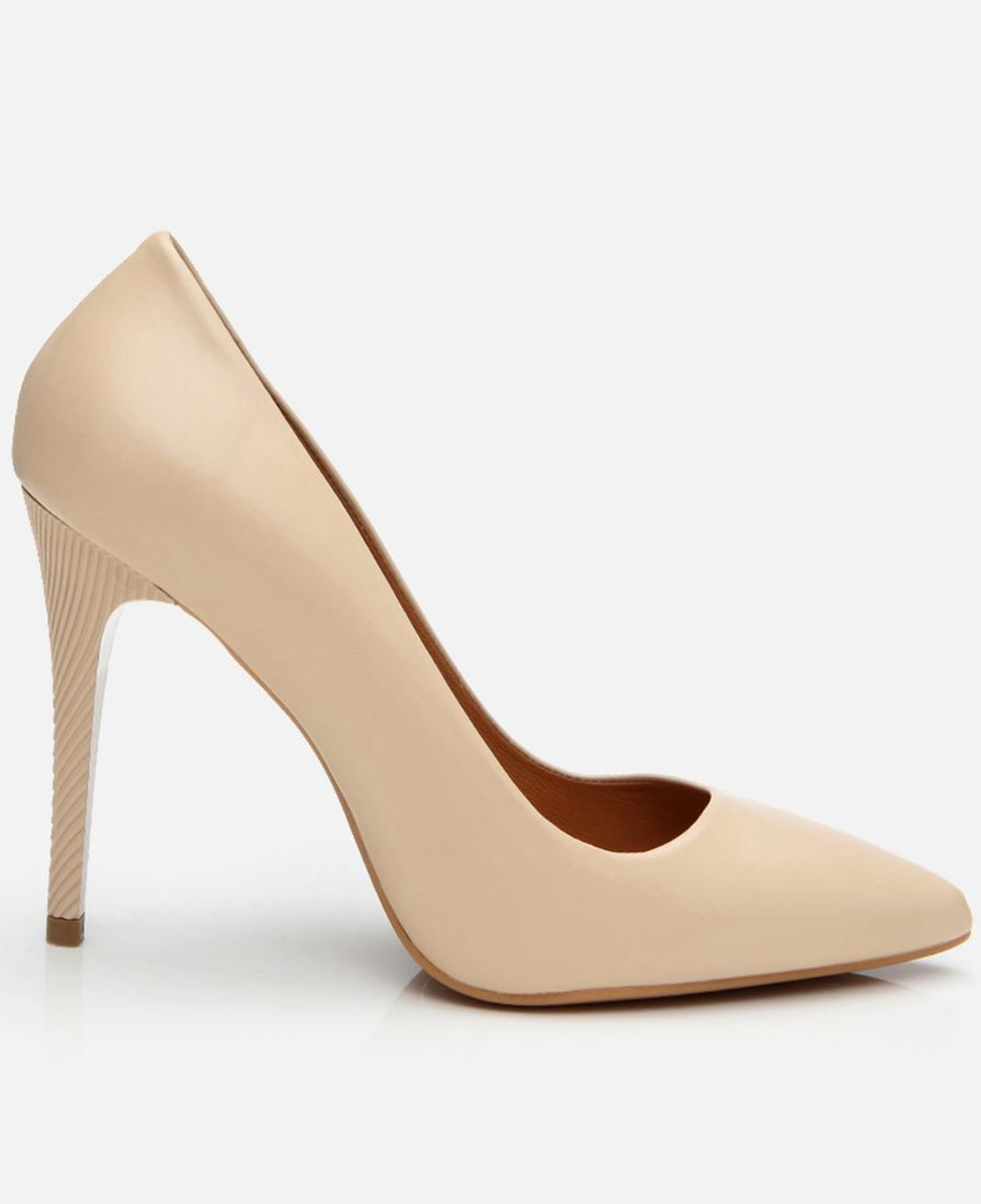 Kadın Deri Bej Yüksek Topuklu Stiletto