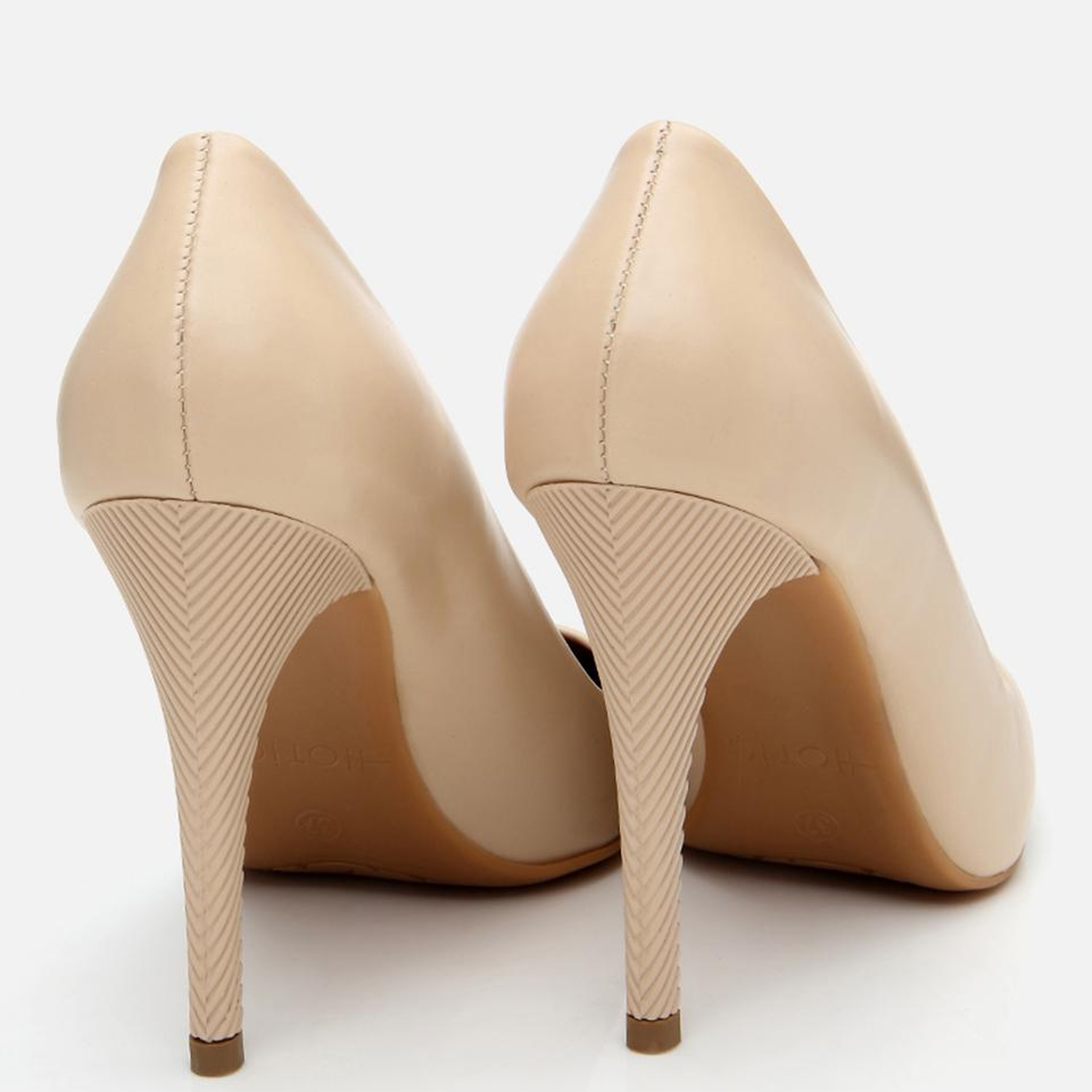 Kadın Deri Bej Yüksek Topuklu Stiletto