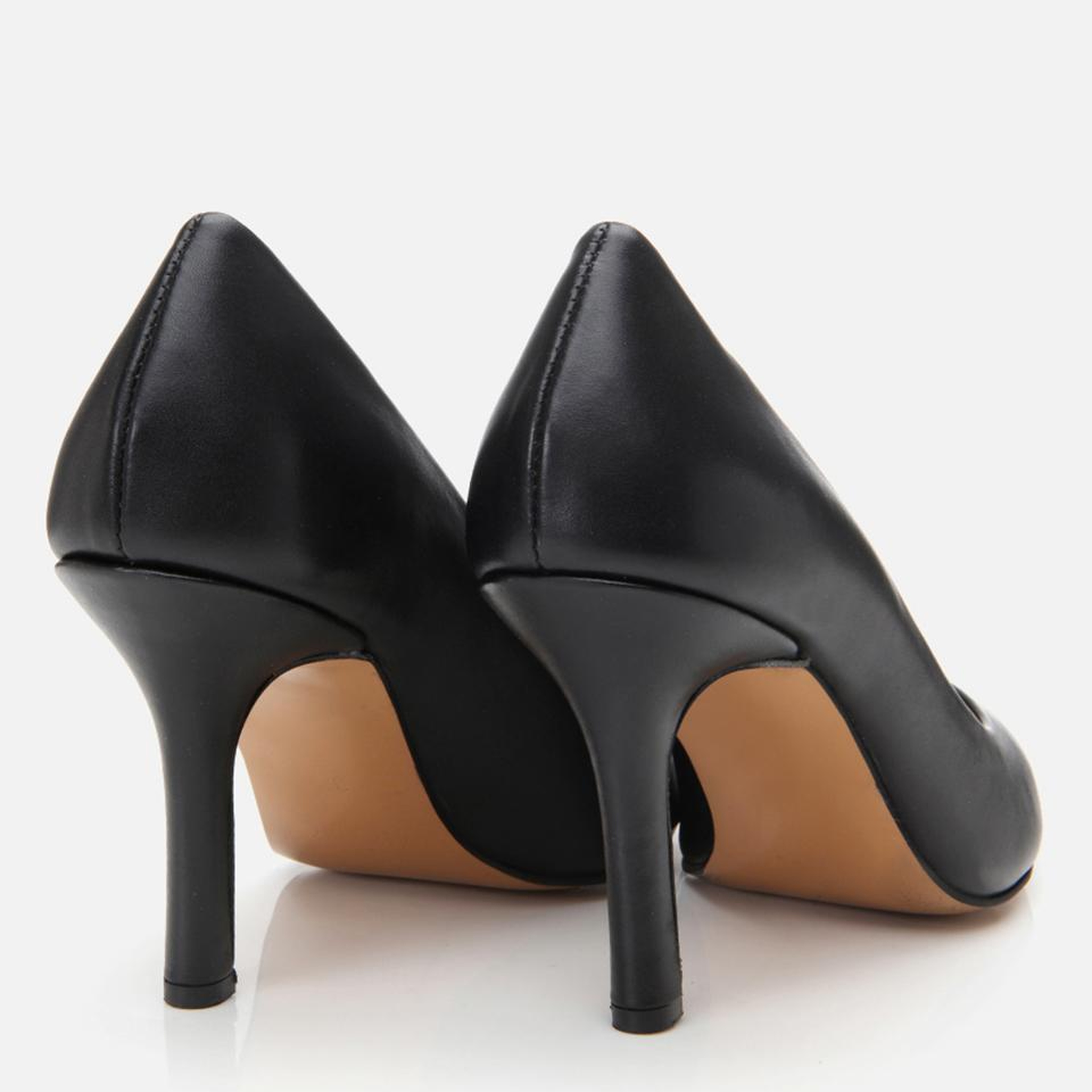 Kadın Deri Siyah Yüksek Topuklu Stiletto