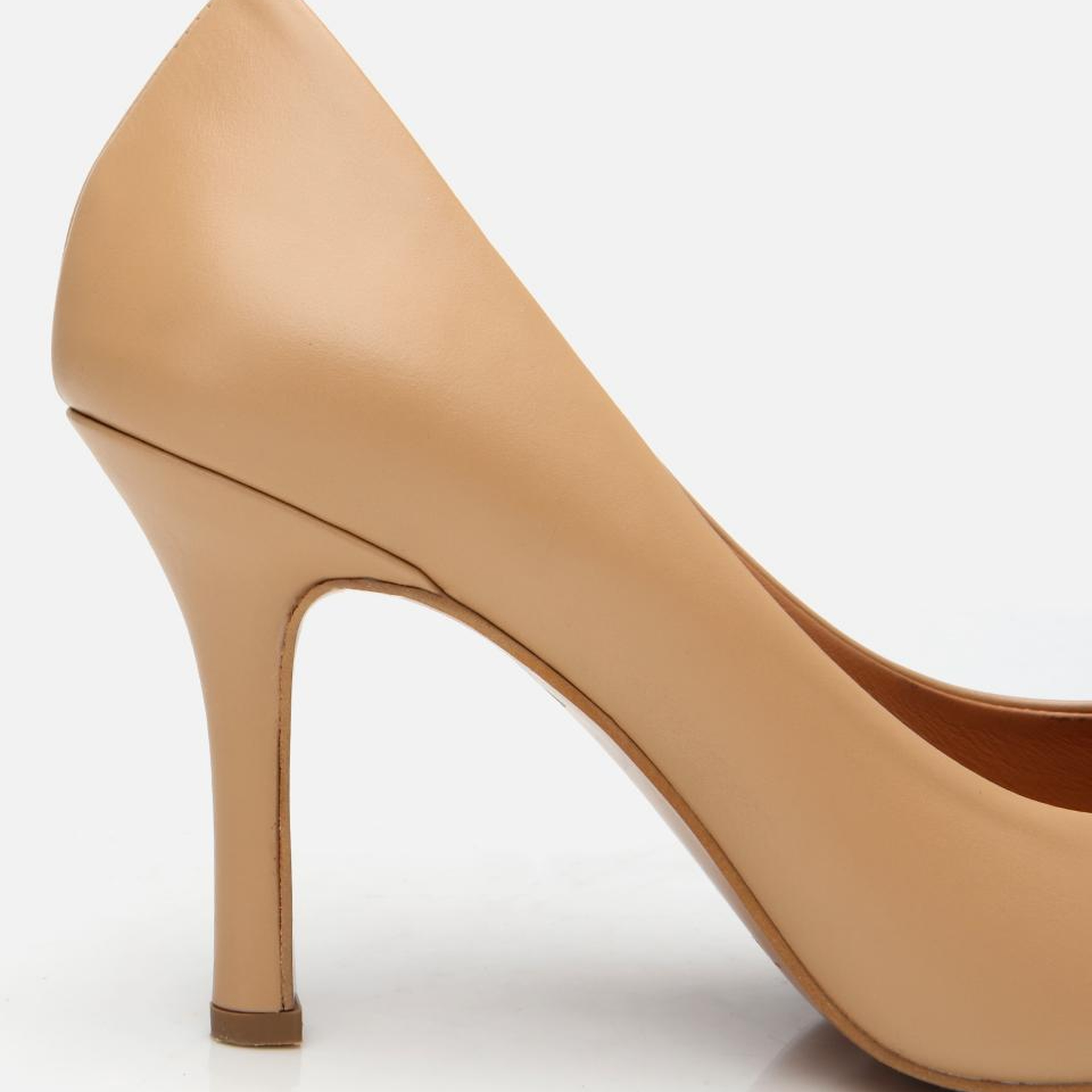 Kadın Deri Bej Yüksek Topuklu Stiletto