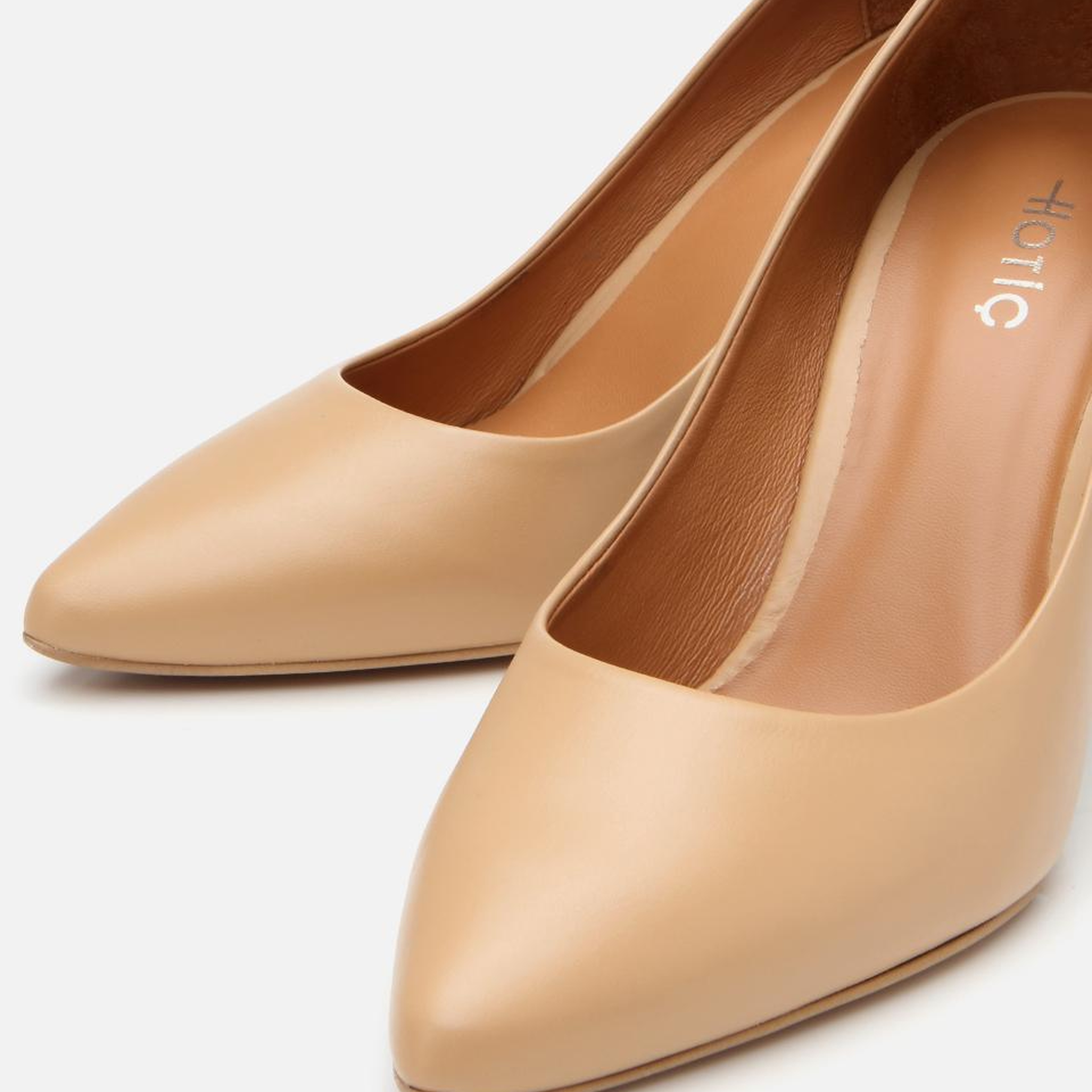Kadın Deri Bej Yüksek Topuklu Stiletto