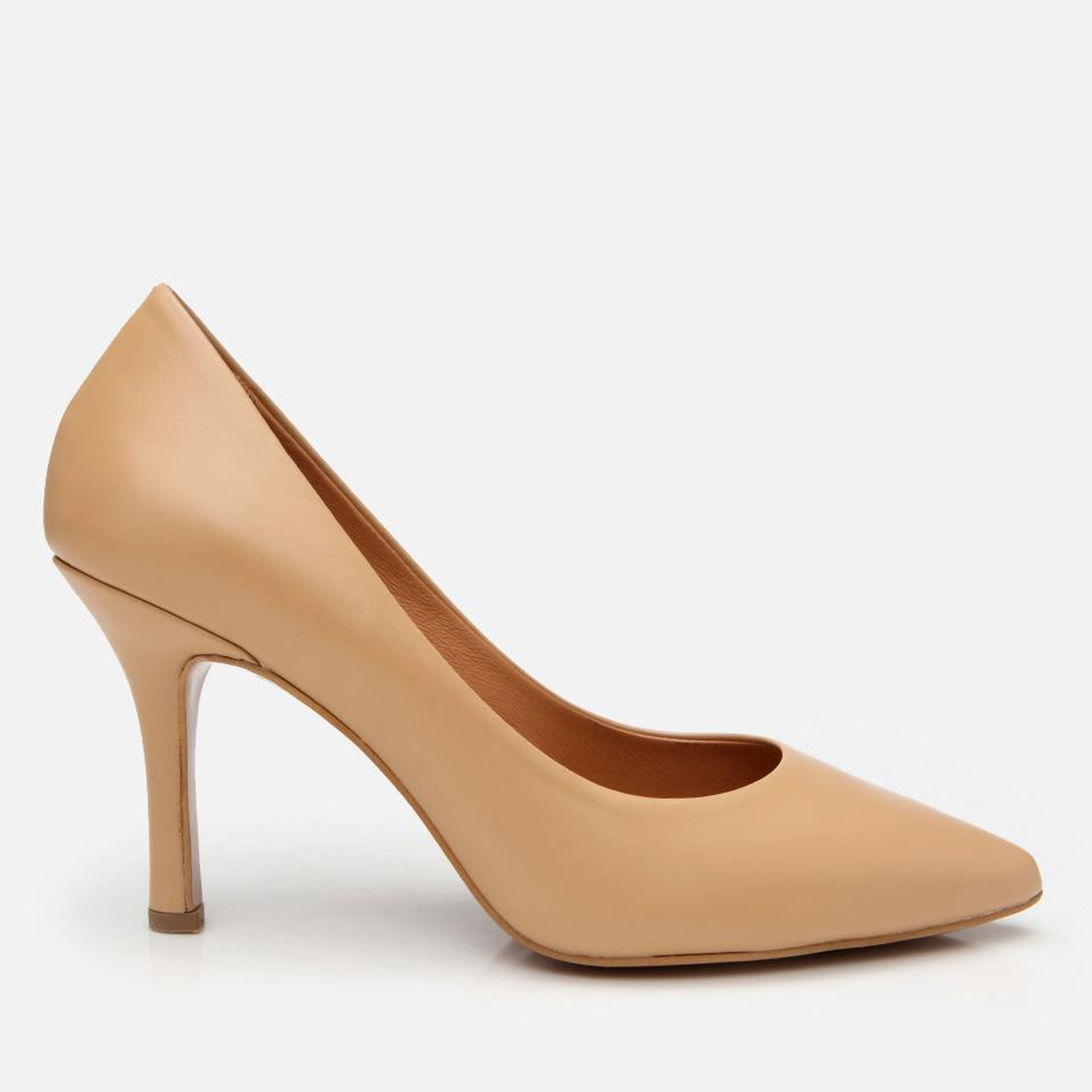 Kadın Deri Bej Yüksek Topuklu Stiletto