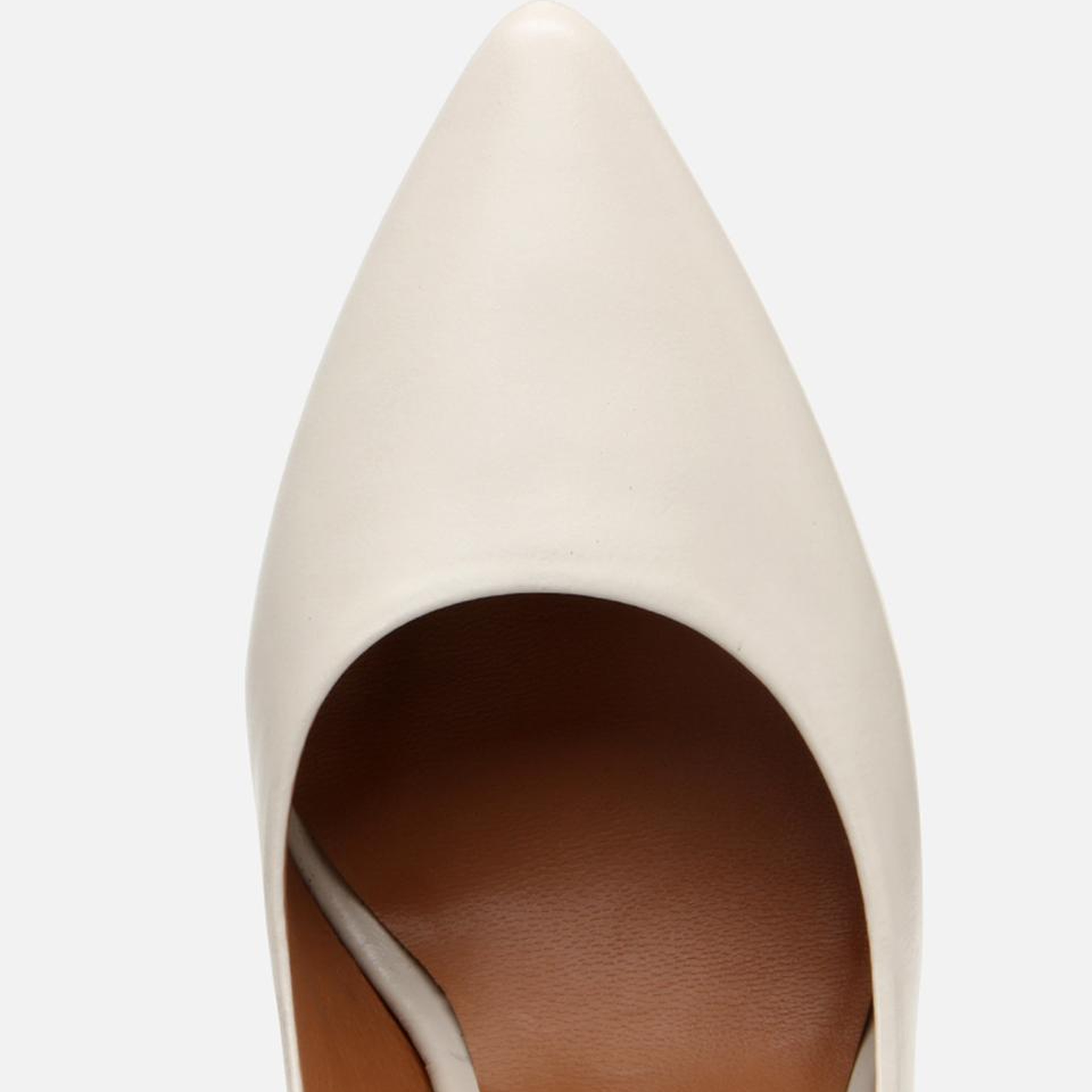 Kadın Deri Ekru Yüksek Topuklu Stiletto