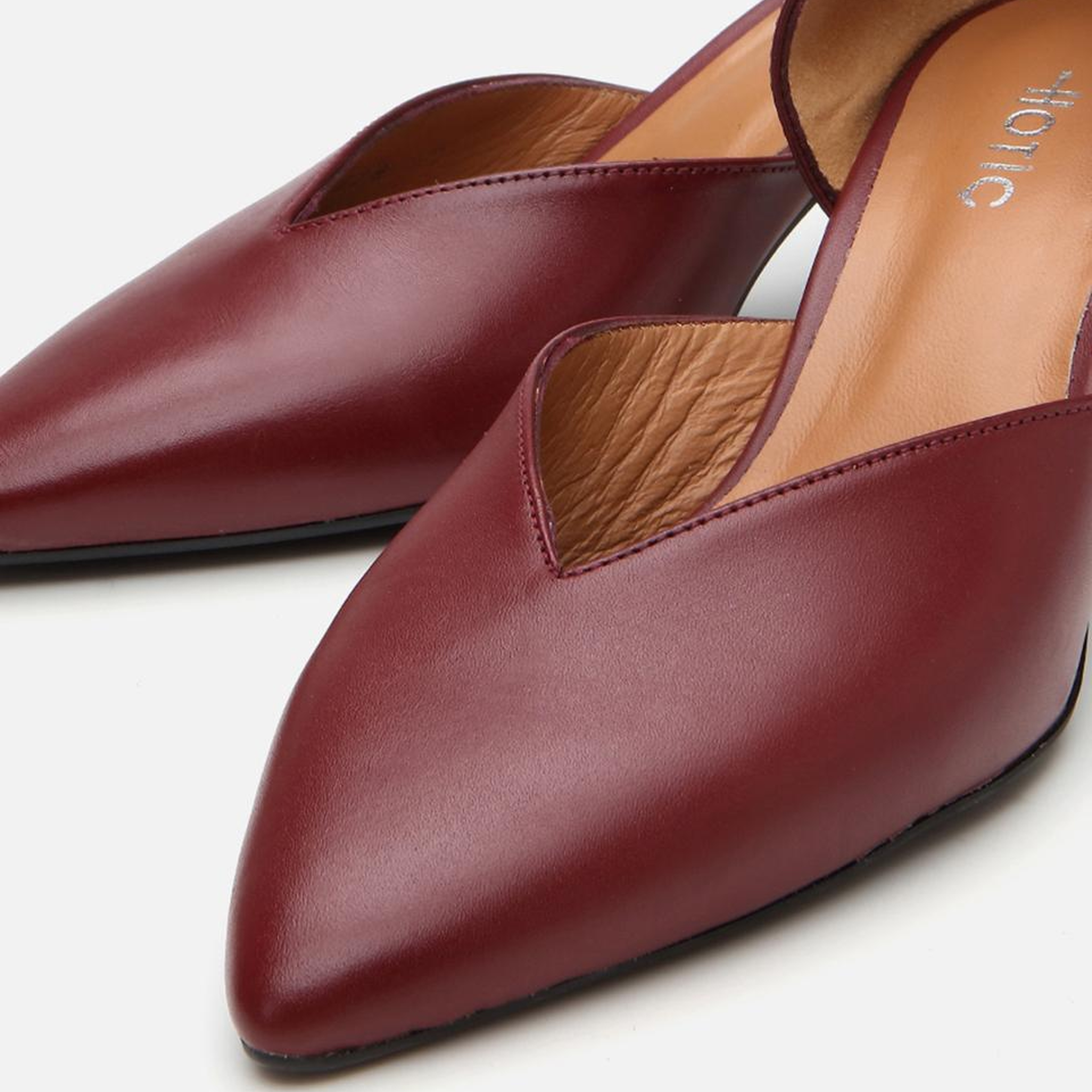 Kadın Deri Bordo İnce Topuklu Stiletto