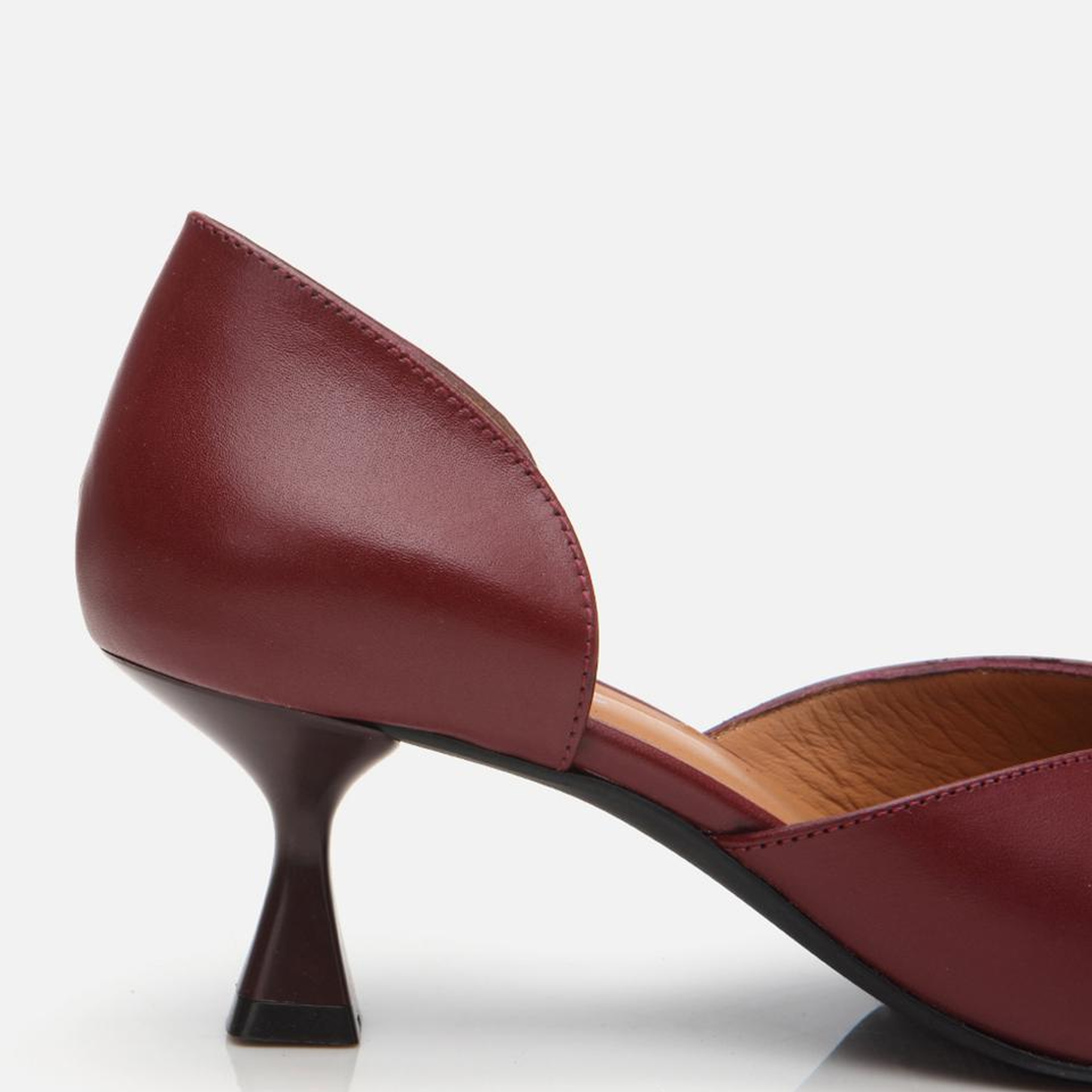Kadın Deri Bordo İnce Topuklu Stiletto