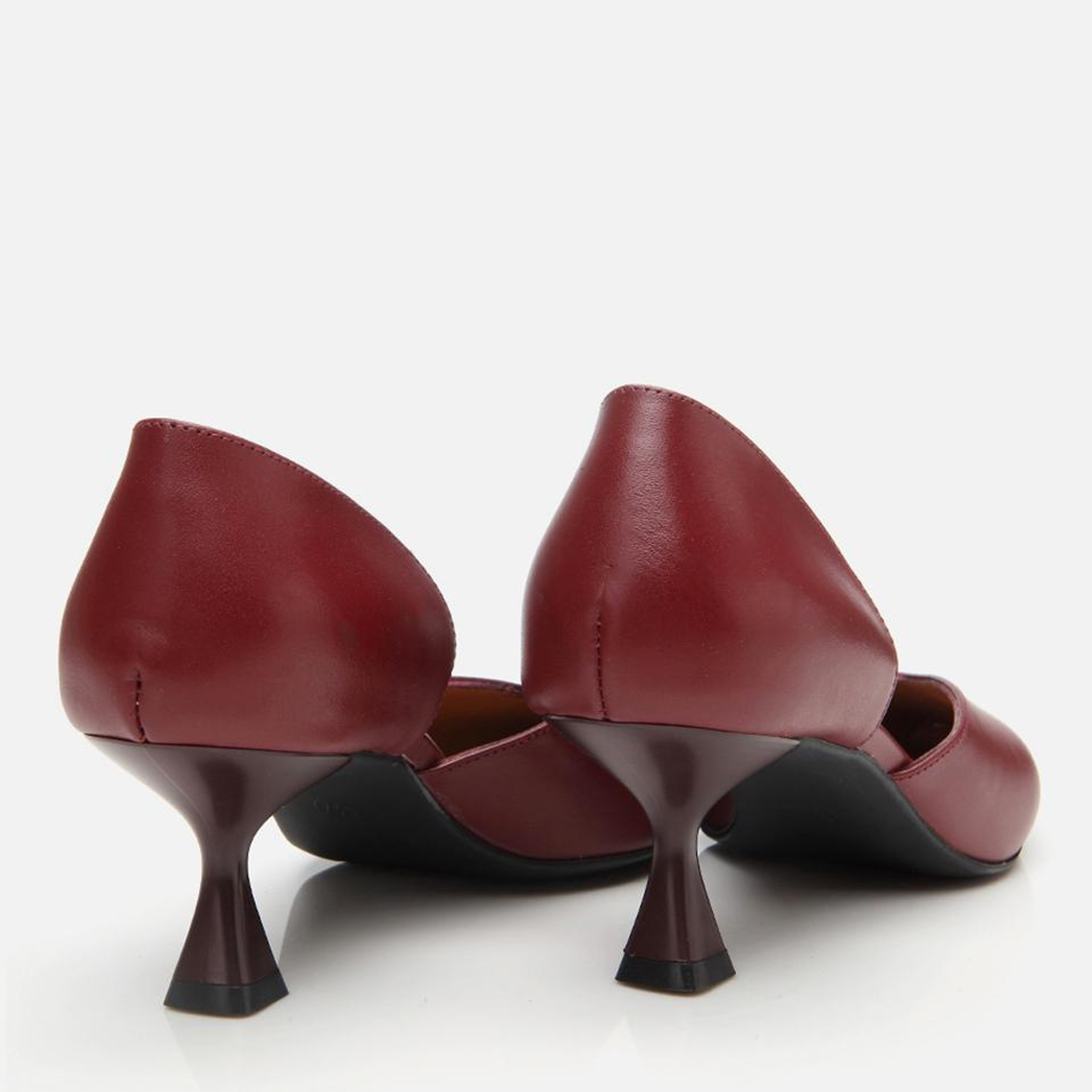Kadın Deri Bordo İnce Topuklu Stiletto