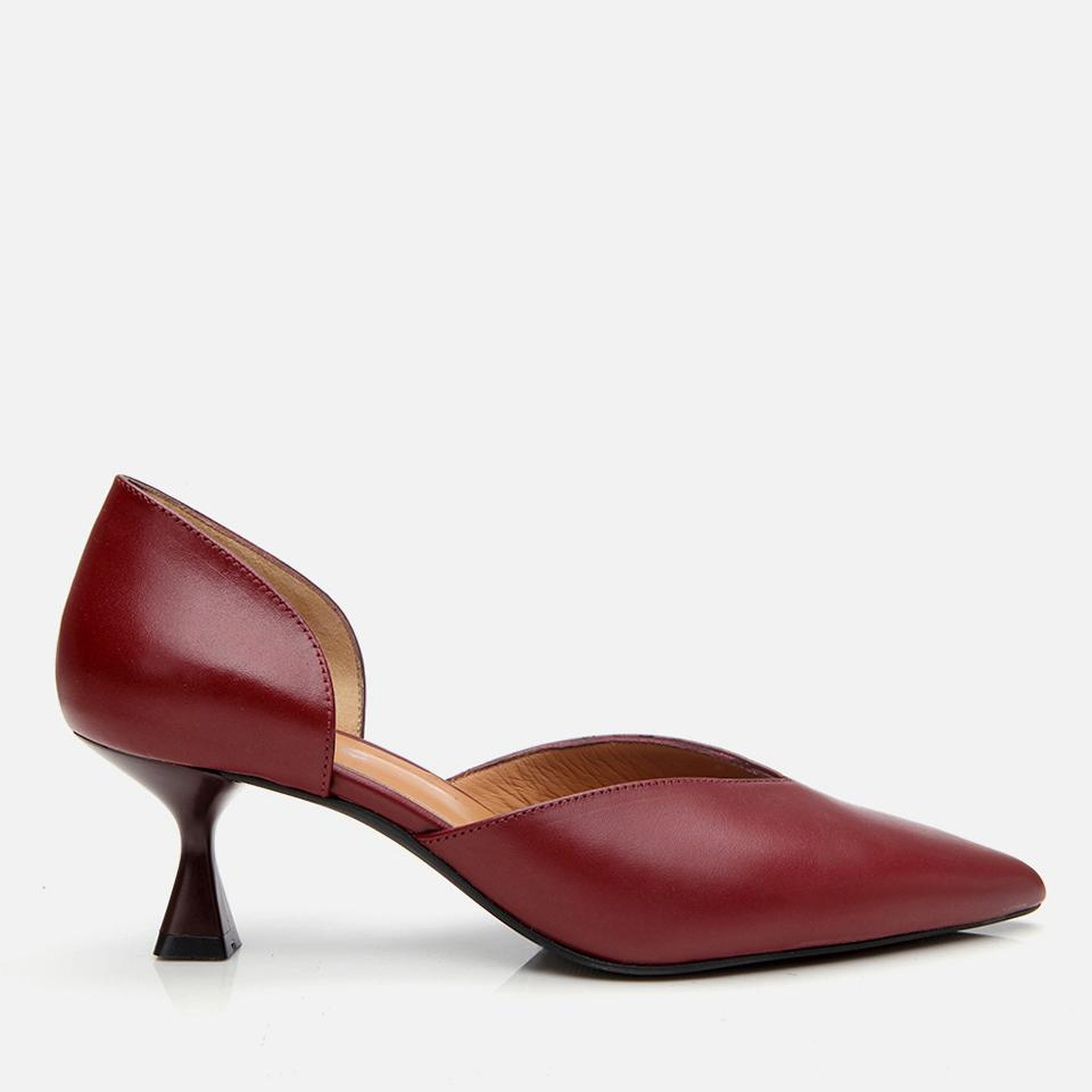 Kadın Deri Bordo İnce Topuklu Stiletto